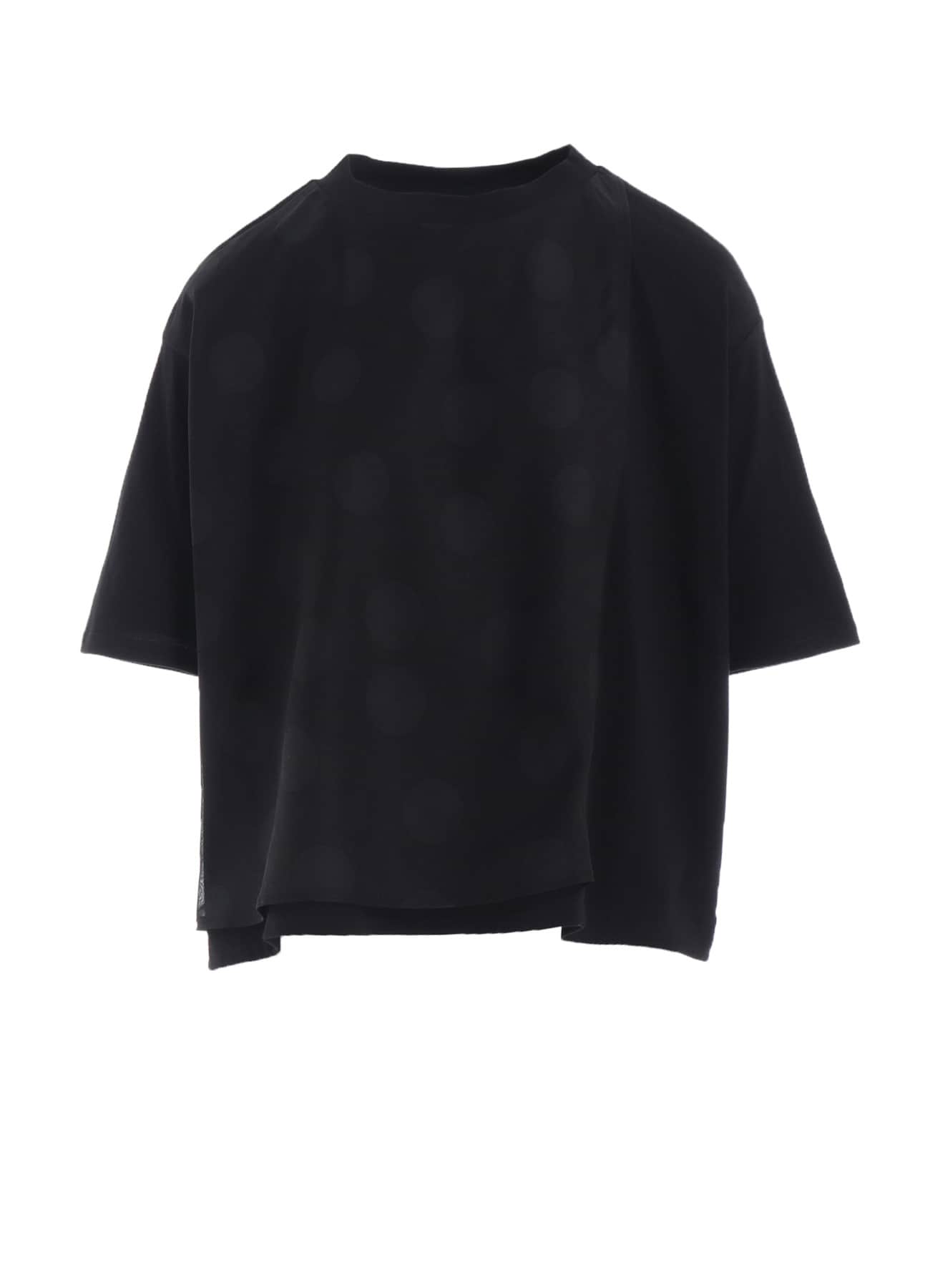 JERSEY + VOILE DOT PRINT SHIRT