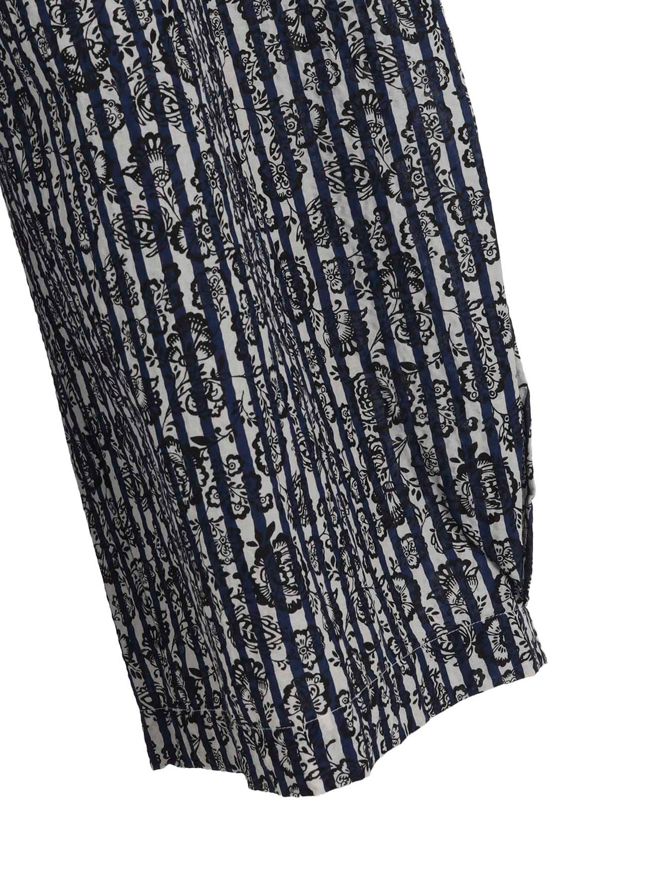 COTTON RIPPLE PRINT 4/5 LENGTH PANTS