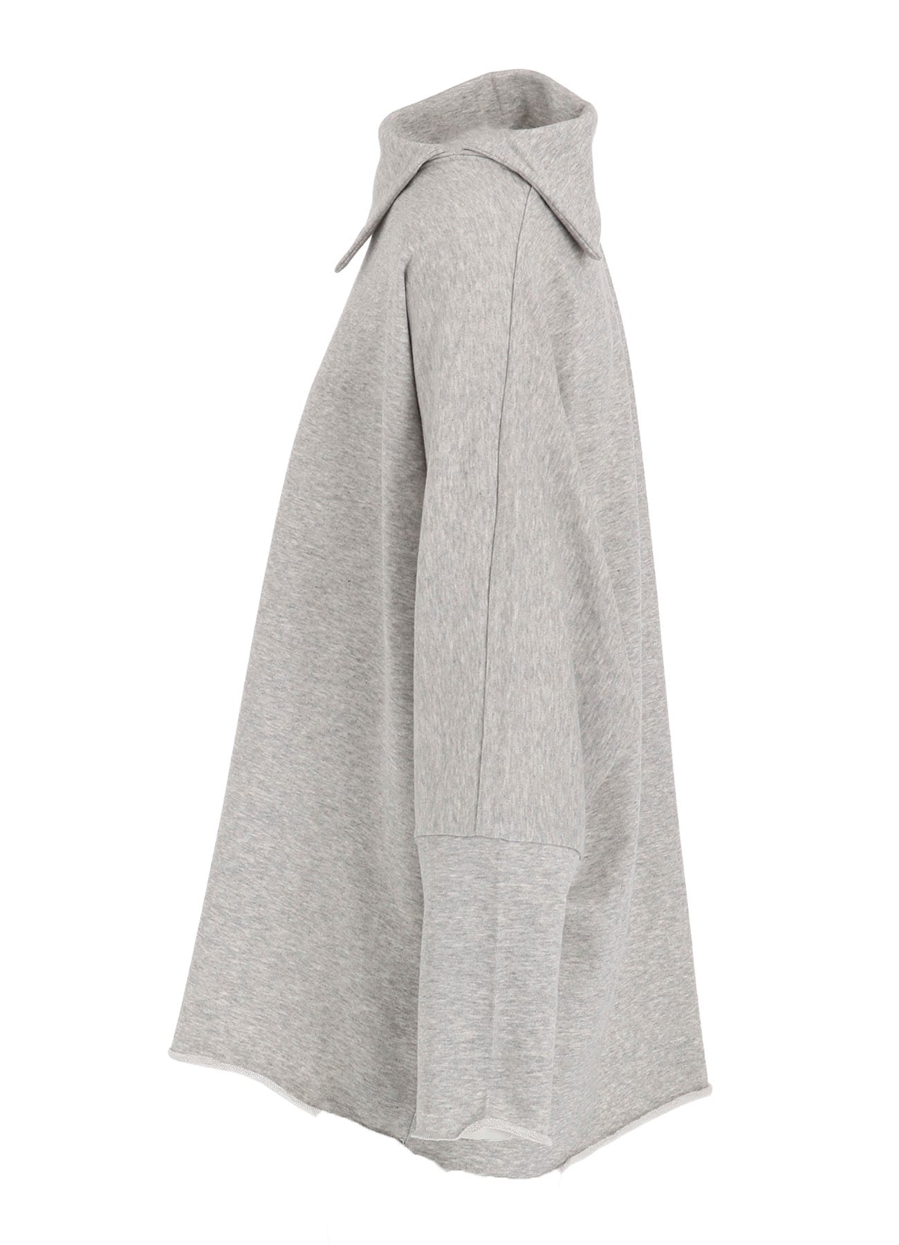 COTTON MINI FLEECE ASYMMETRIC COLLAR PULLOVER