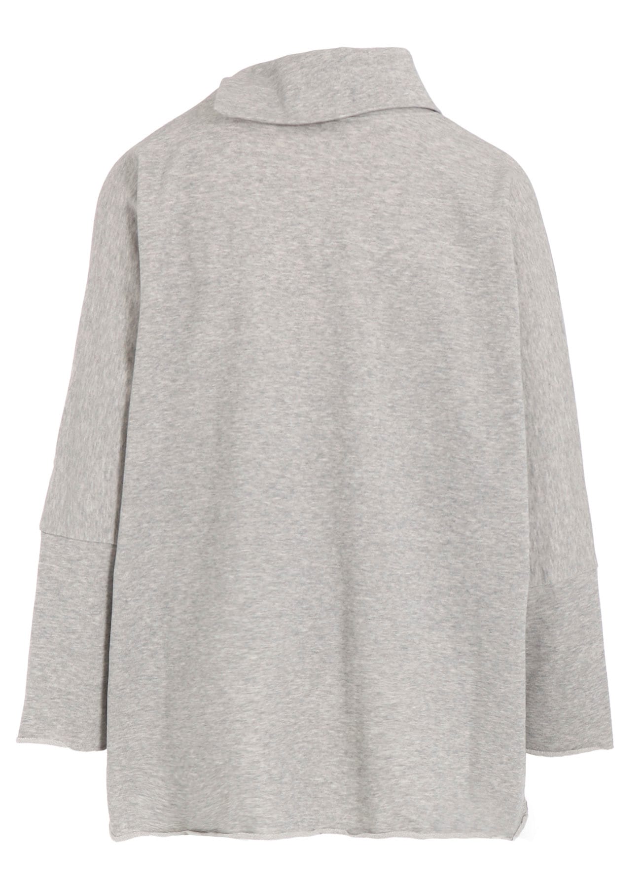 COTTON MINI FLEECE ASYMMETRIC COLLAR PULLOVER