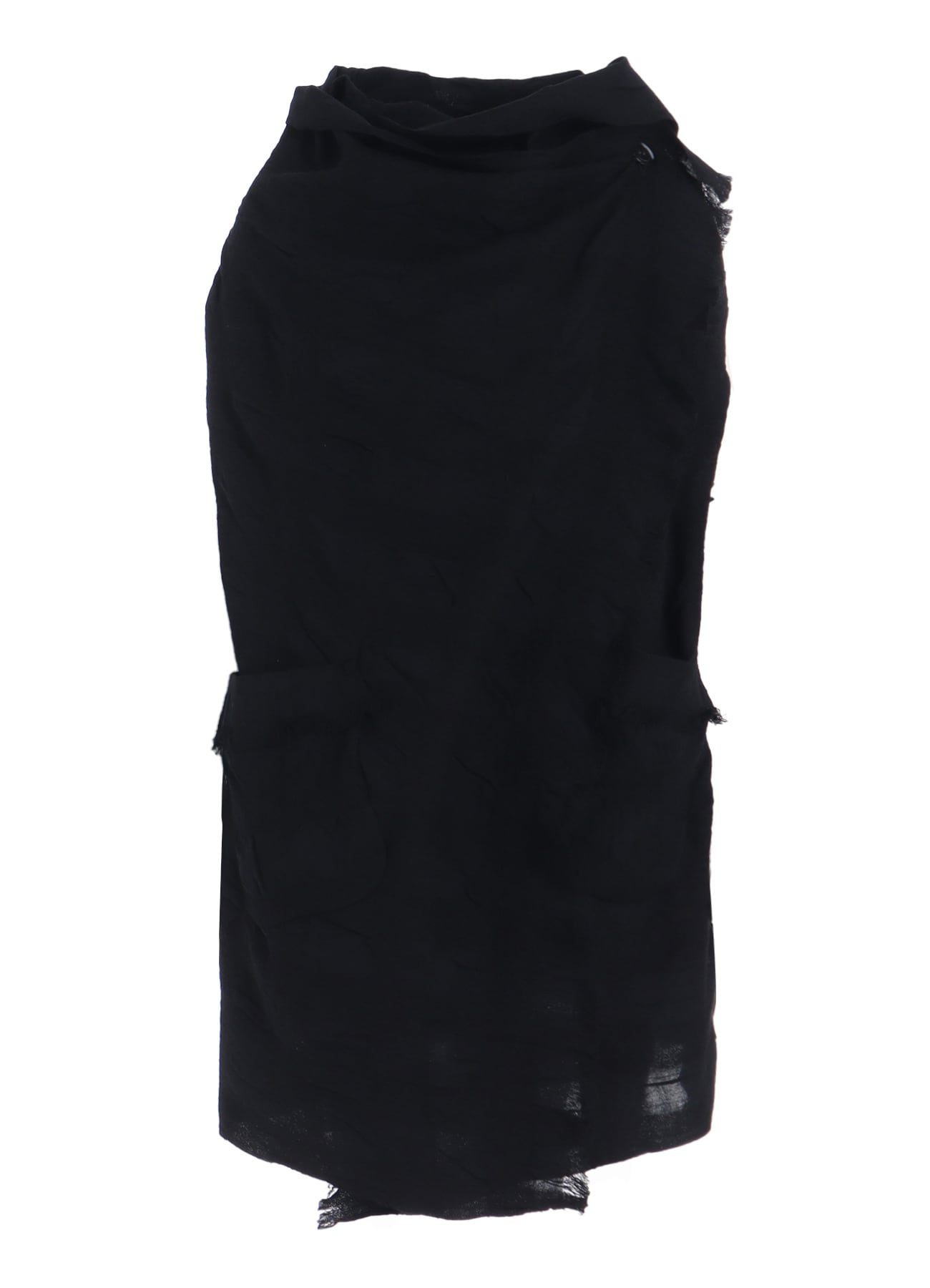 COTTON WOOL SHIRRING SHAWL VEST