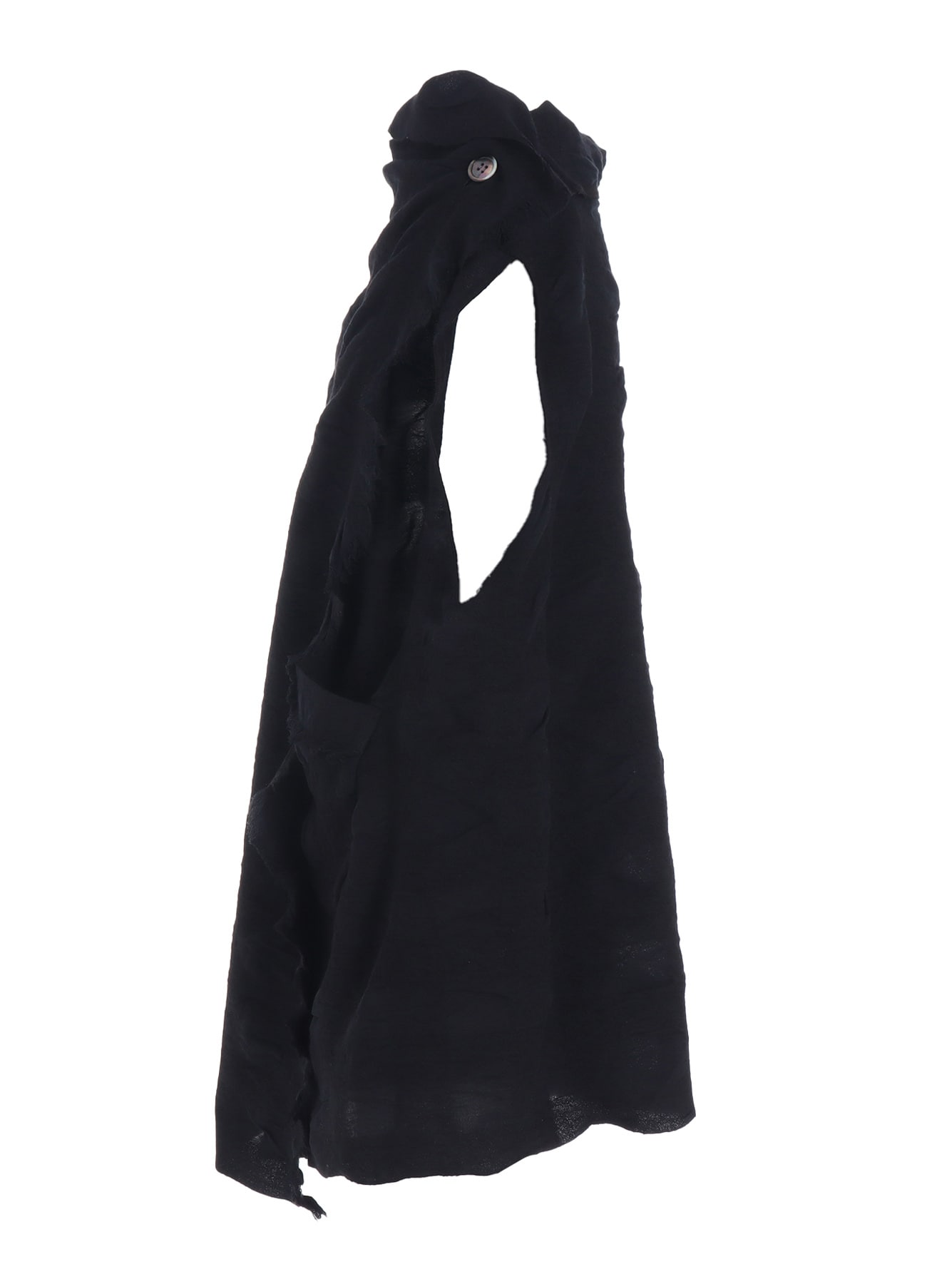 COTTON WOOL SHIRRING SHAWL VEST