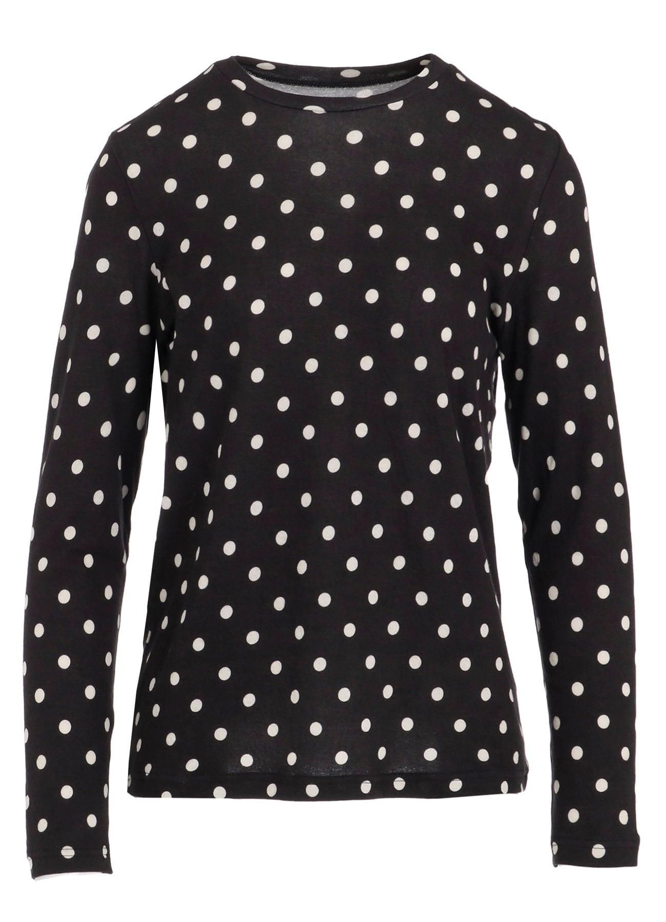 80/1 DUAL-LAYER JERSEY DOT PRINT CREW NECK SHIRT