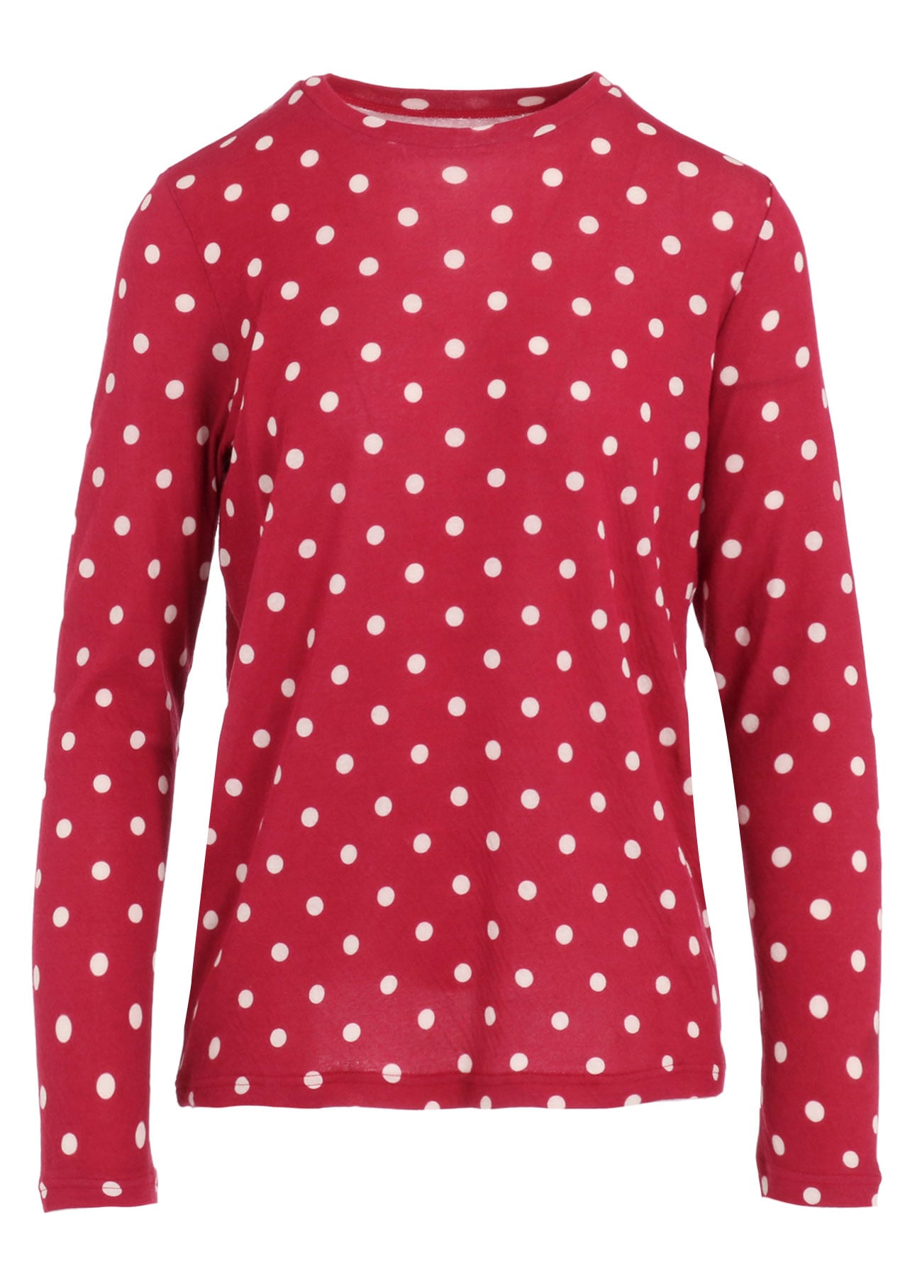 80/1 DUAL-LAYER JERSEY DOT PRINT CREW NECK SHIRT
