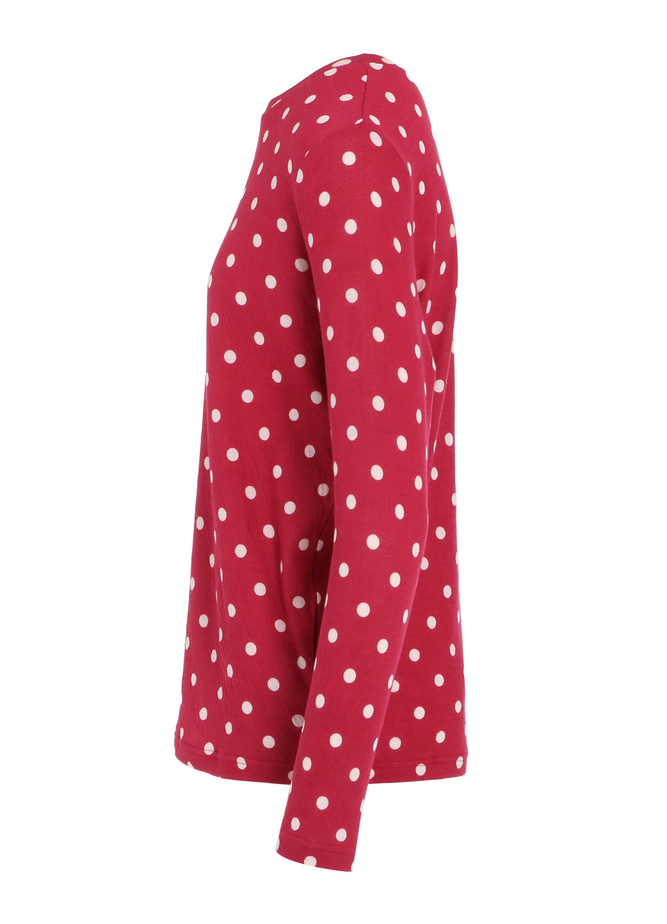 80/1 DUAL-LAYER JERSEY DOT PRINT CREW NECK SHIRT