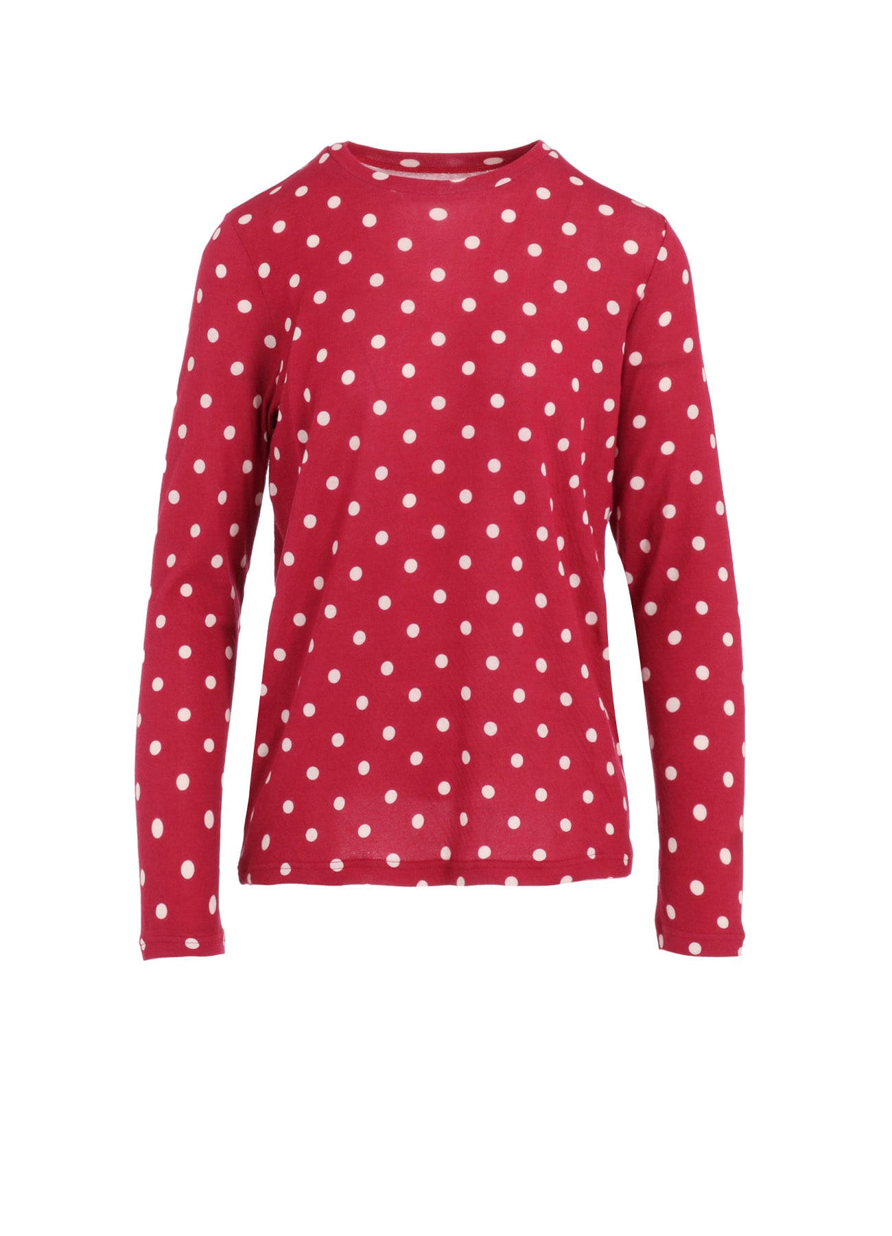 80/1 DUAL-LAYER JERSEY DOT PRINT CREW NECK SHIRT