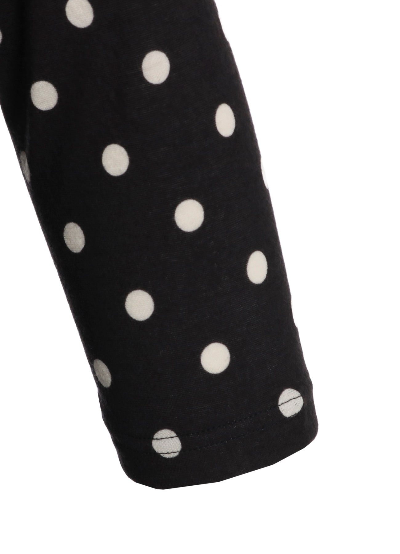 80/1 DUAL-LAYER JERSEY DOT PRINT BOTTLE NECK 3/4 SLEEVE SHIRT