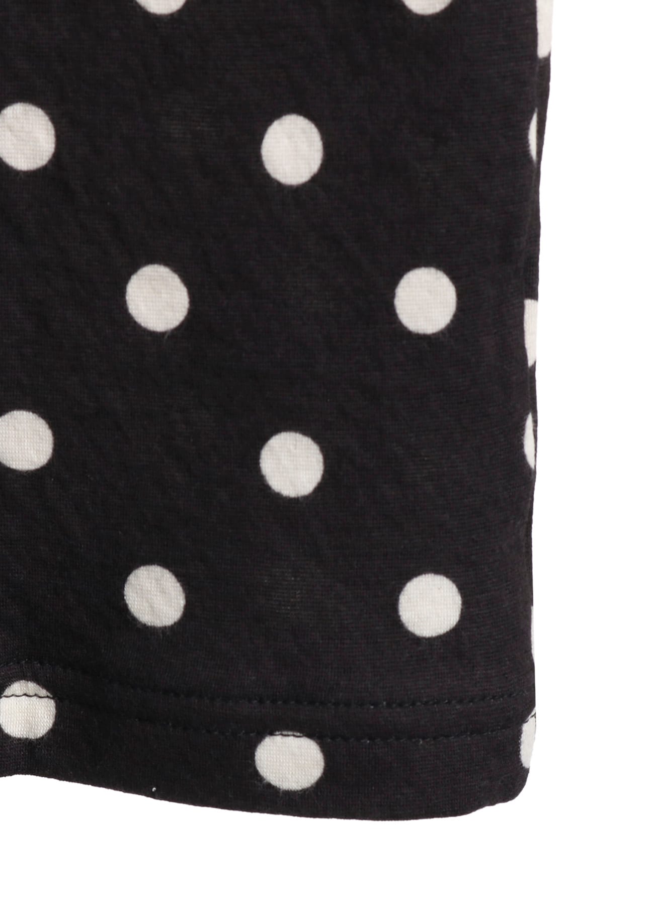 80/1 DUAL-LAYER JERSEY DOT PRINT BOTTLE NECK 3/4 SLEEVE SHIRT