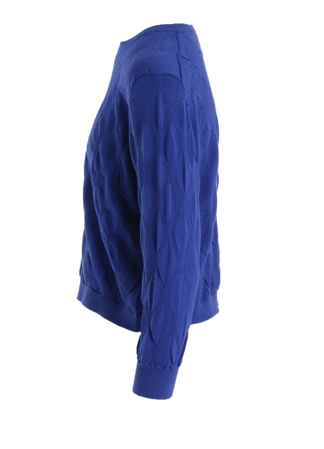 COTTON SILK SHIRRING KNIT PULLOVER