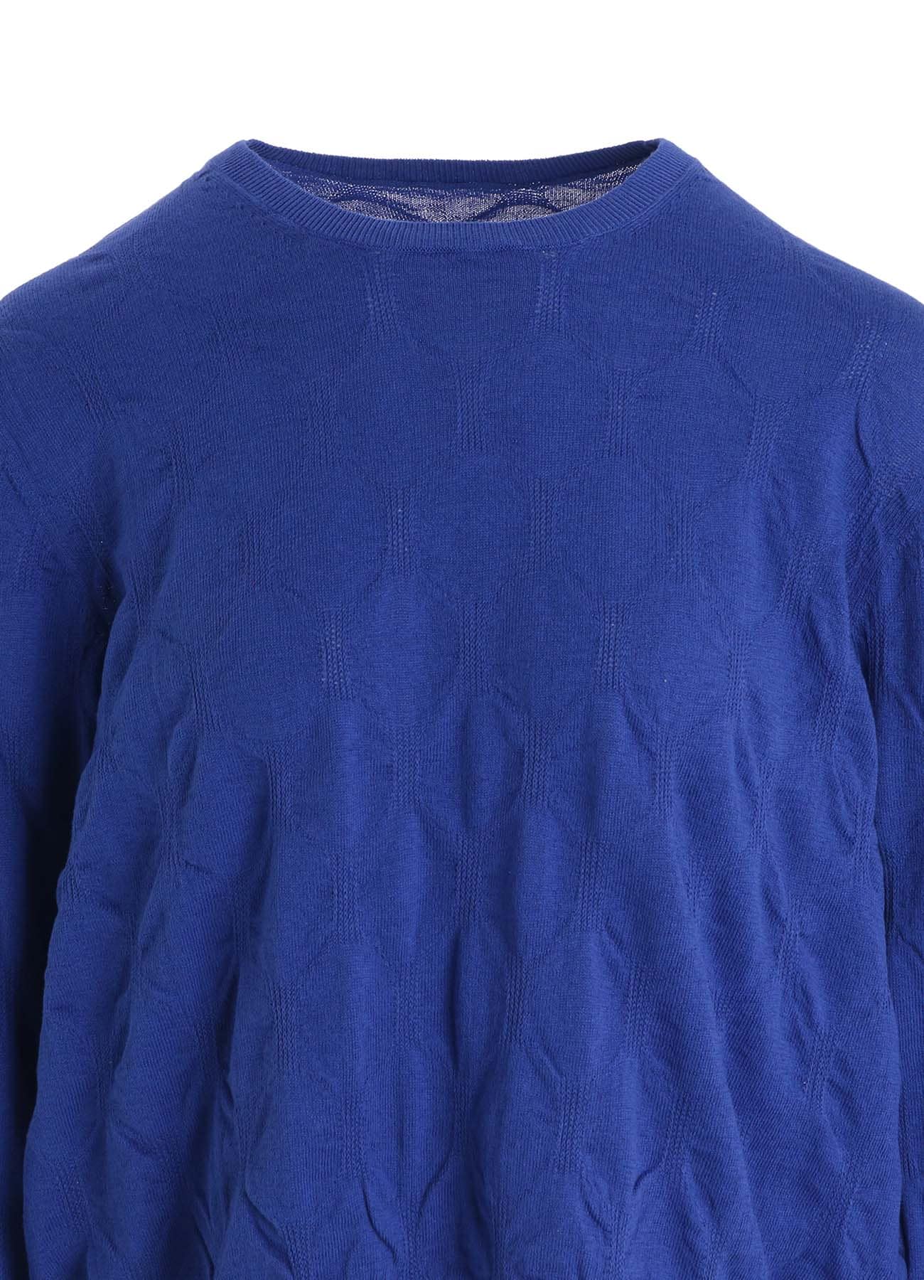 COTTON SILK SHIRRING KNIT PULLOVER