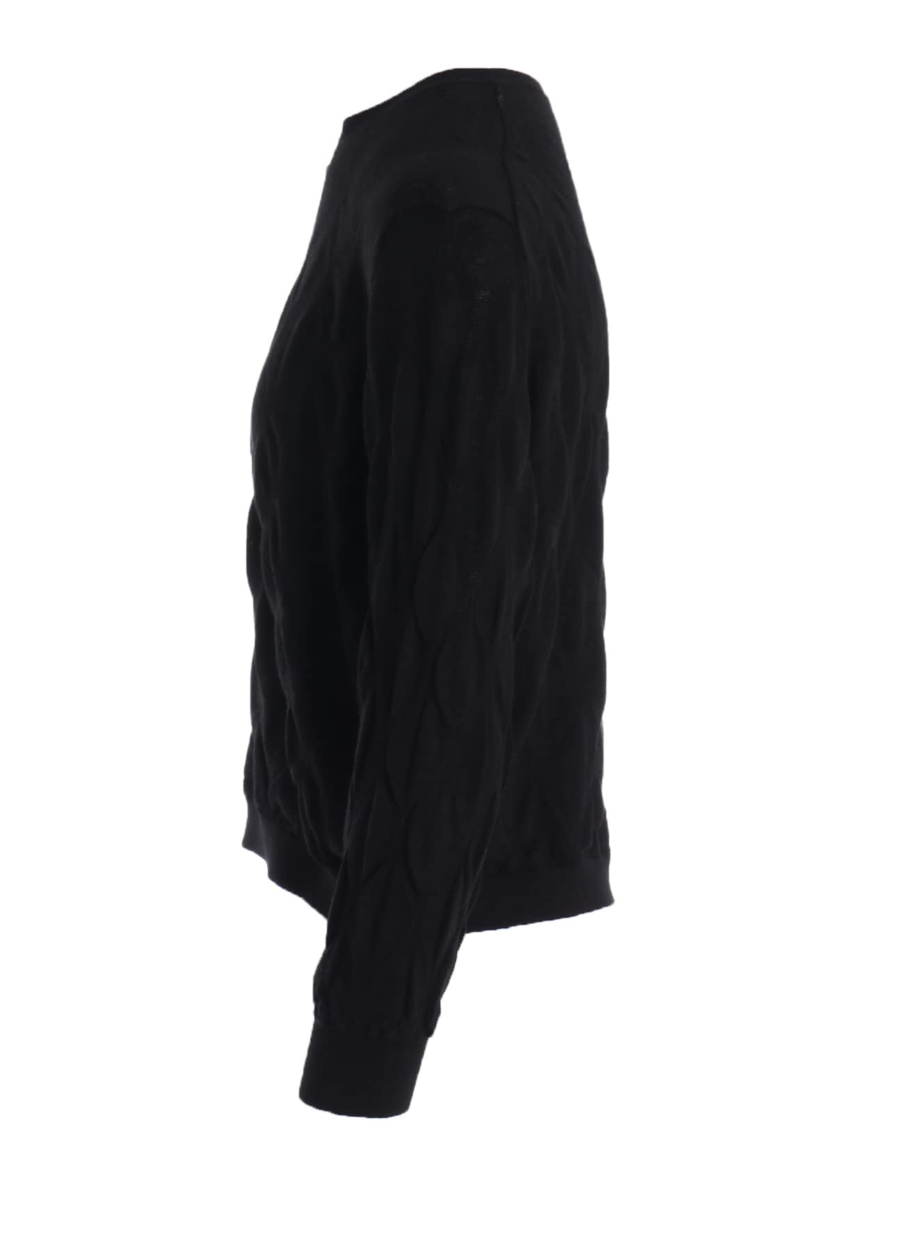 COTTON SILK SHIRRING KNIT PULLOVER