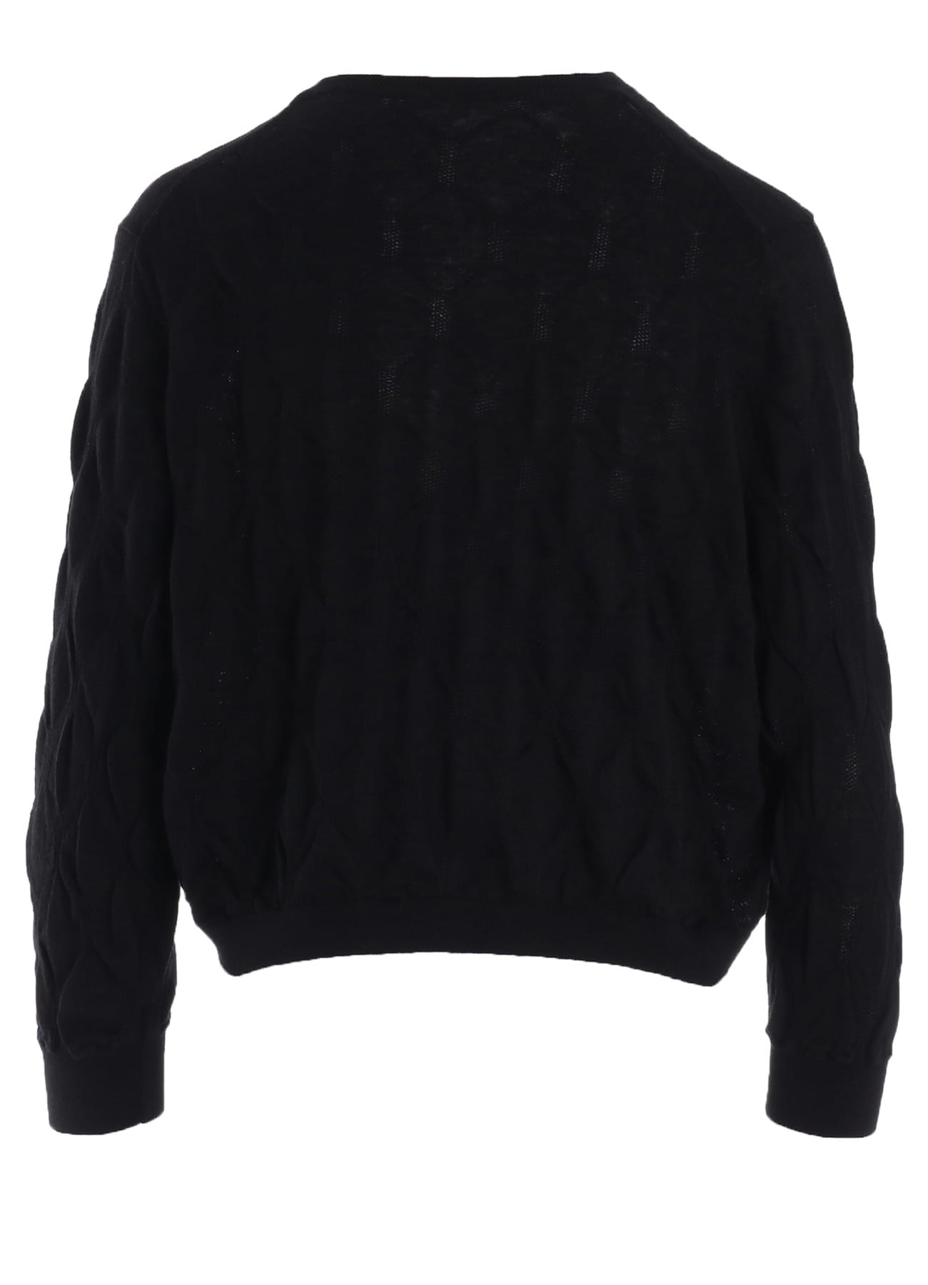 COTTON SILK SHIRRING KNIT PULLOVER