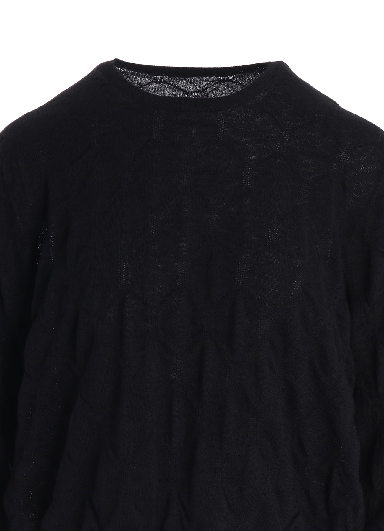 COTTON SILK SHIRRING KNIT PULLOVER