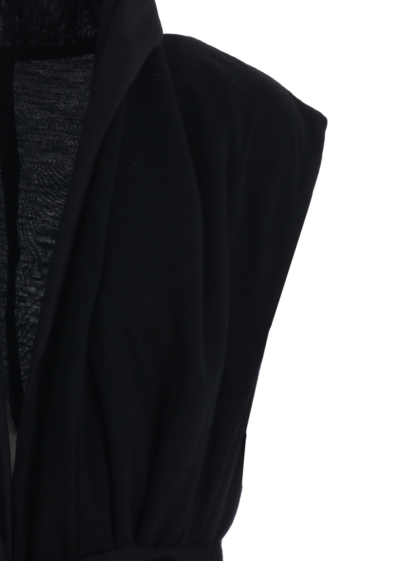 WOOL JERSEY + COTTON SILK LOAN LONG GILET