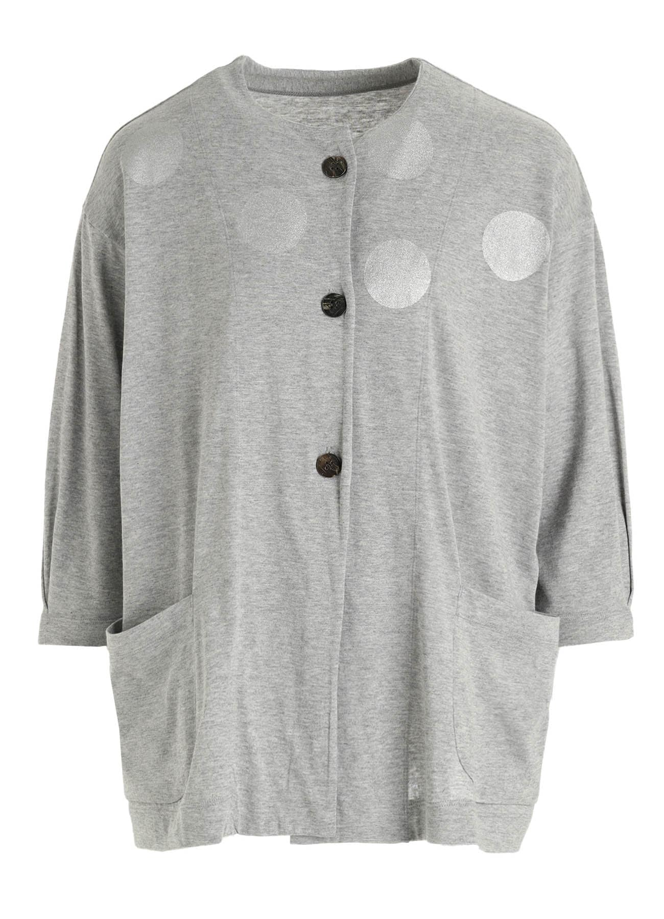 40/1 COTTON RAYON JERSEY DOT PRINT CARDIGAN