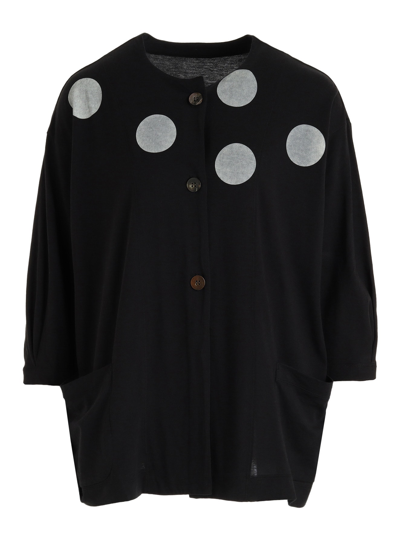 40/1 COTTON RAYON JERSEY DOT PRINT CARDIGAN