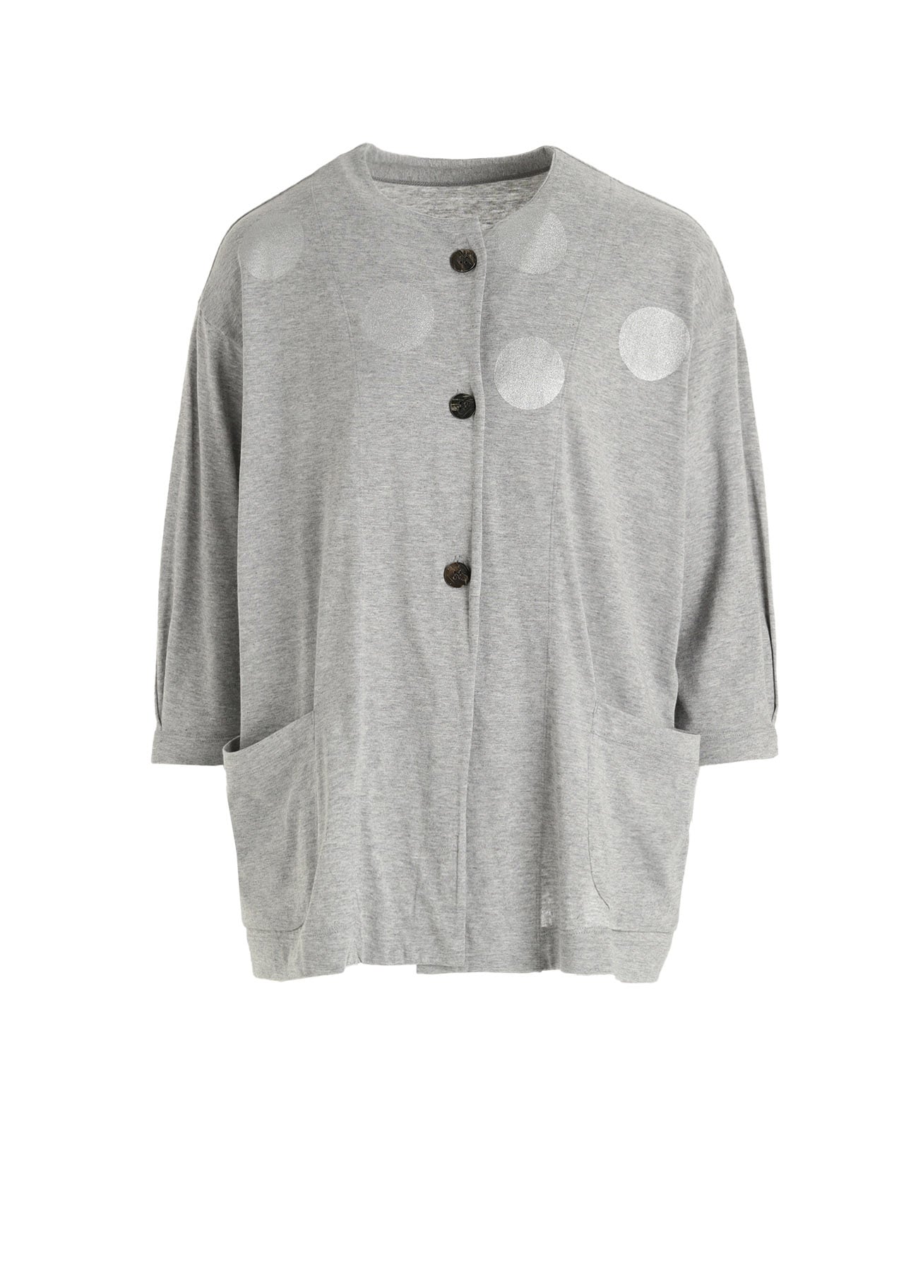 40/1 COTTON RAYON JERSEY DOT PRINT CARDIGAN