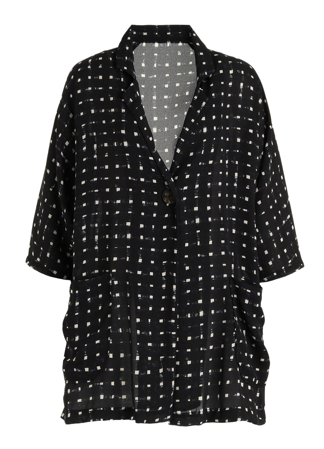 POLYESTER GEORGETTE PRINT SHIRT COAT