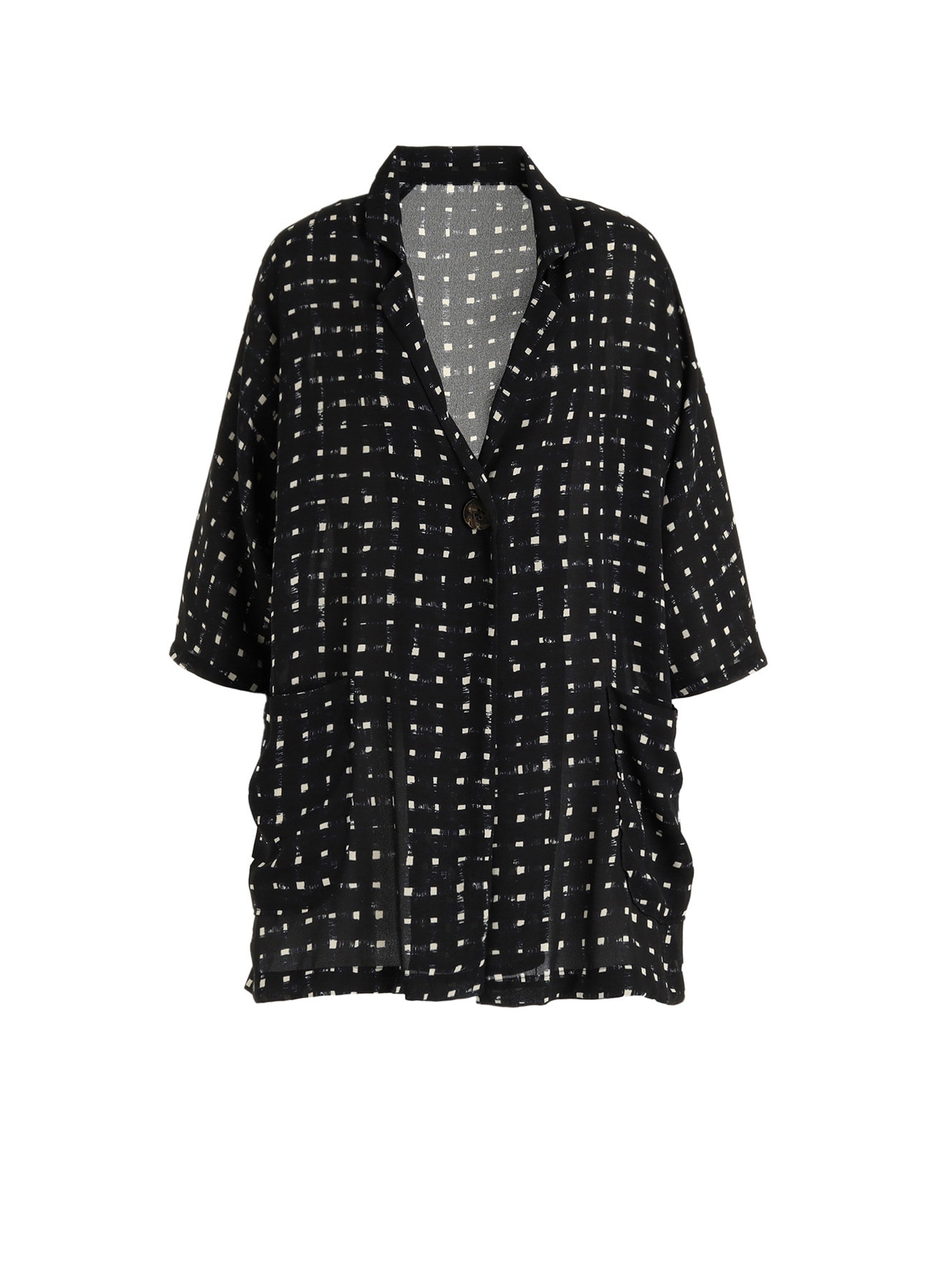 POLYESTER GEORGETTE PRINT SHIRT COAT