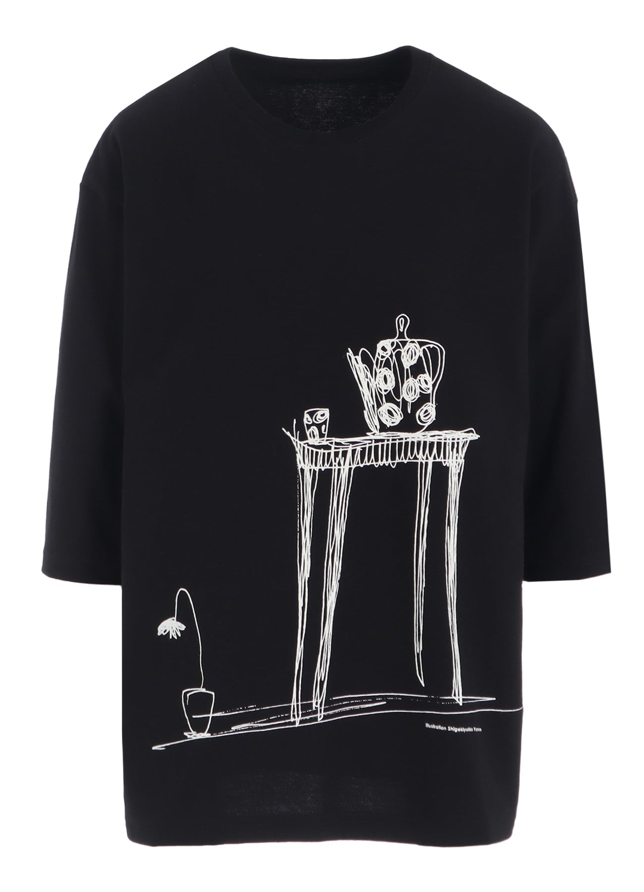 20/1 COMBED JERSEY POT & TABLE PRINT 3/4 SLEEVE SHIRT