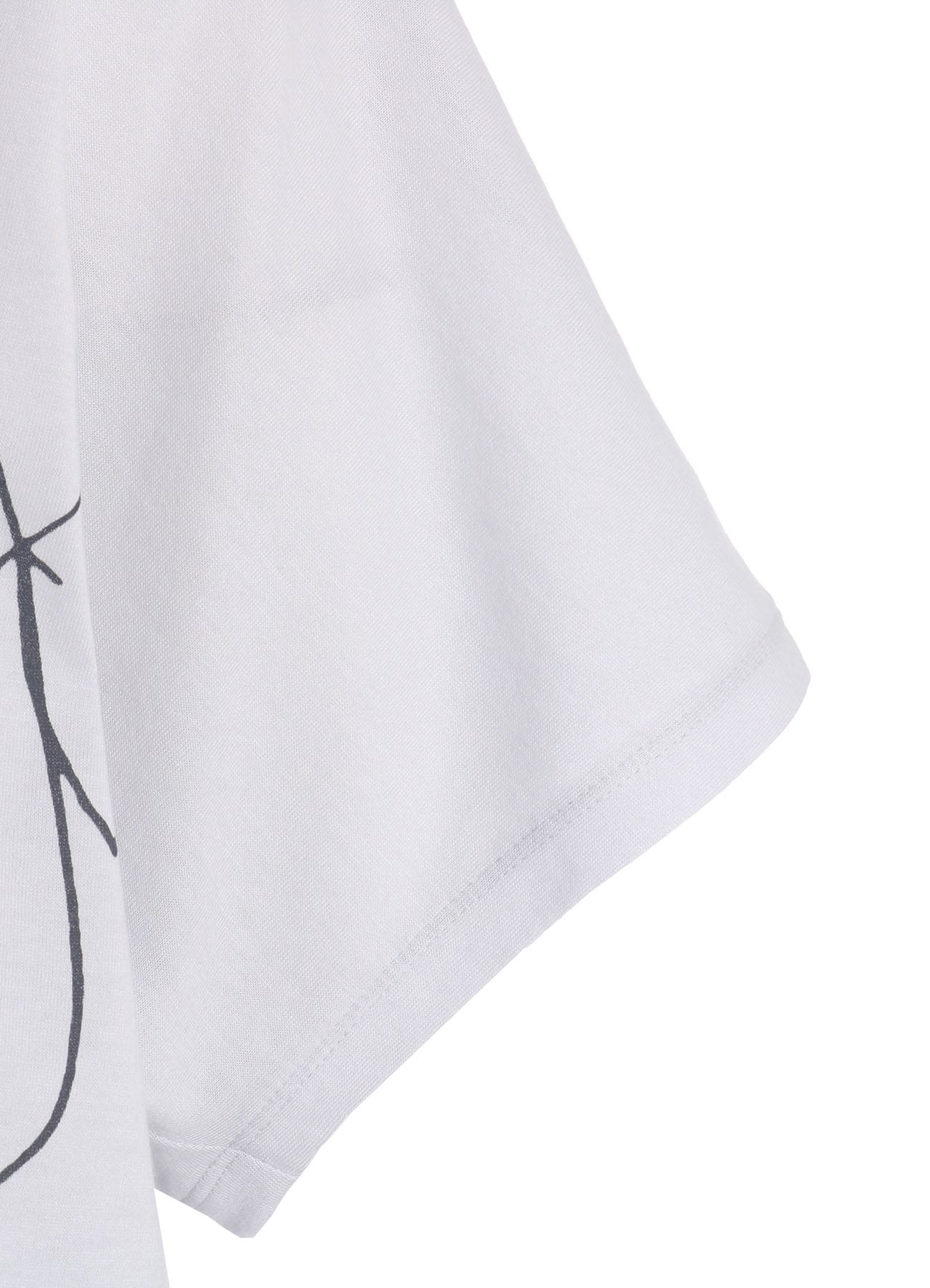 COTTON RAYON JERSEY DRAWING PRINT SHIRT