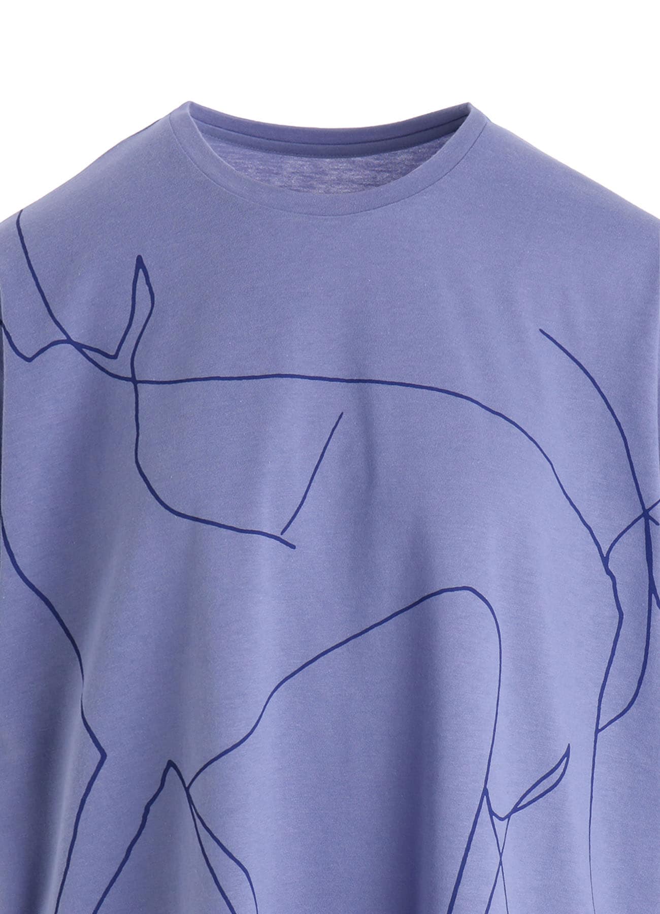 COTTON RAYON JERSEY DRAWING PRINT SHIRT