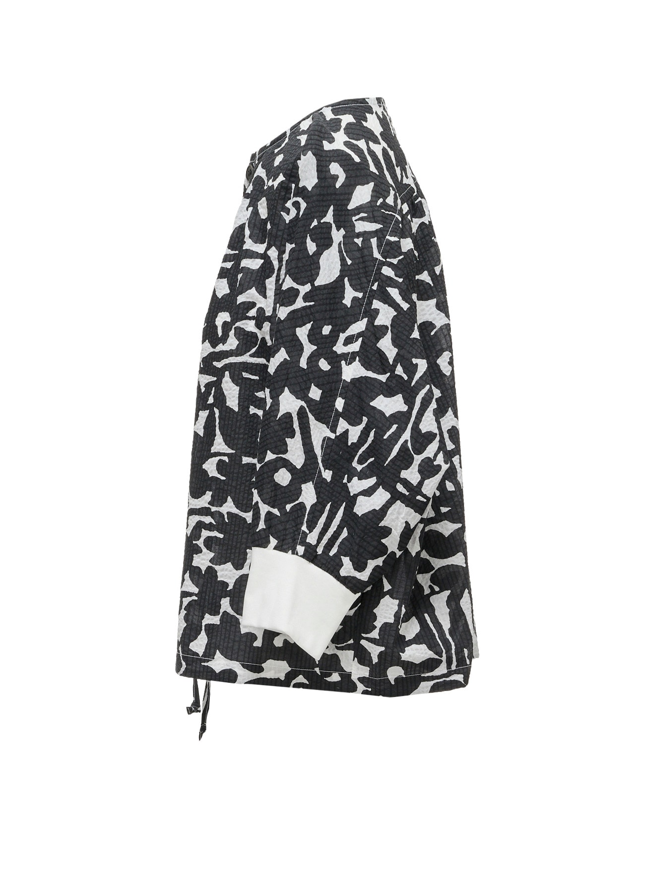 COTTON RIPPLE MOSAIC FLOWER PRINT SHIRT CARDIGAN