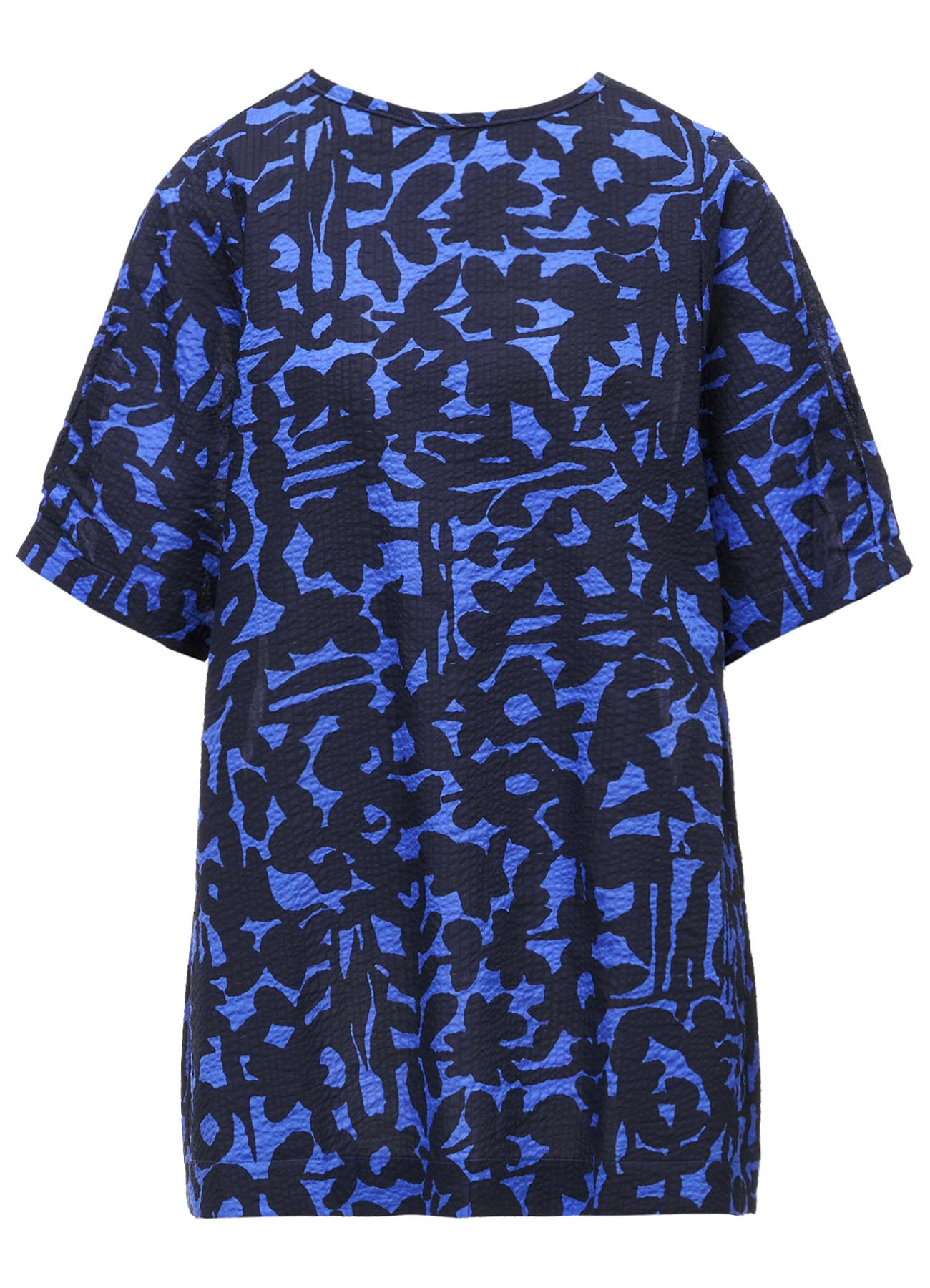 COTTON RIPPLE MOSAIC FLOWER PRINT TUNIC
