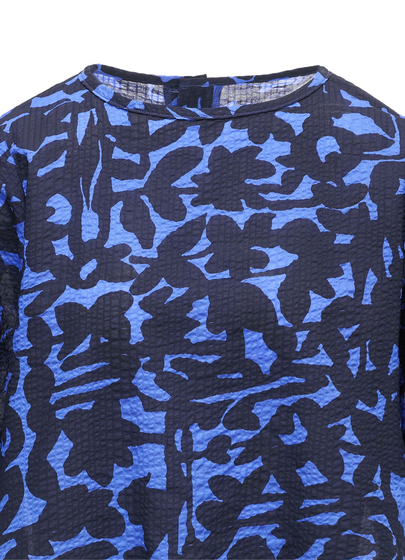 COTTON RIPPLE MOSAIC FLOWER PRINT TUNIC