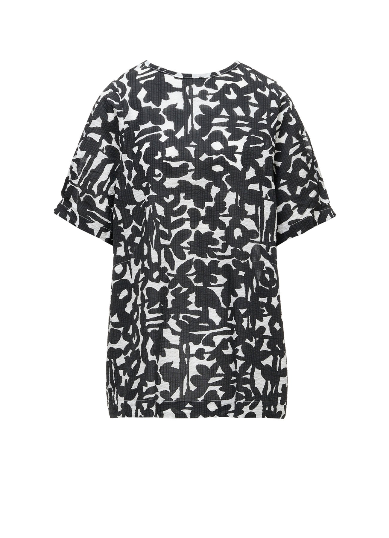 ももっもページ POLYESTER VIELLA FLOWER PRINT ASYMMETRIC PULLOVER(FREE SIZE Gray