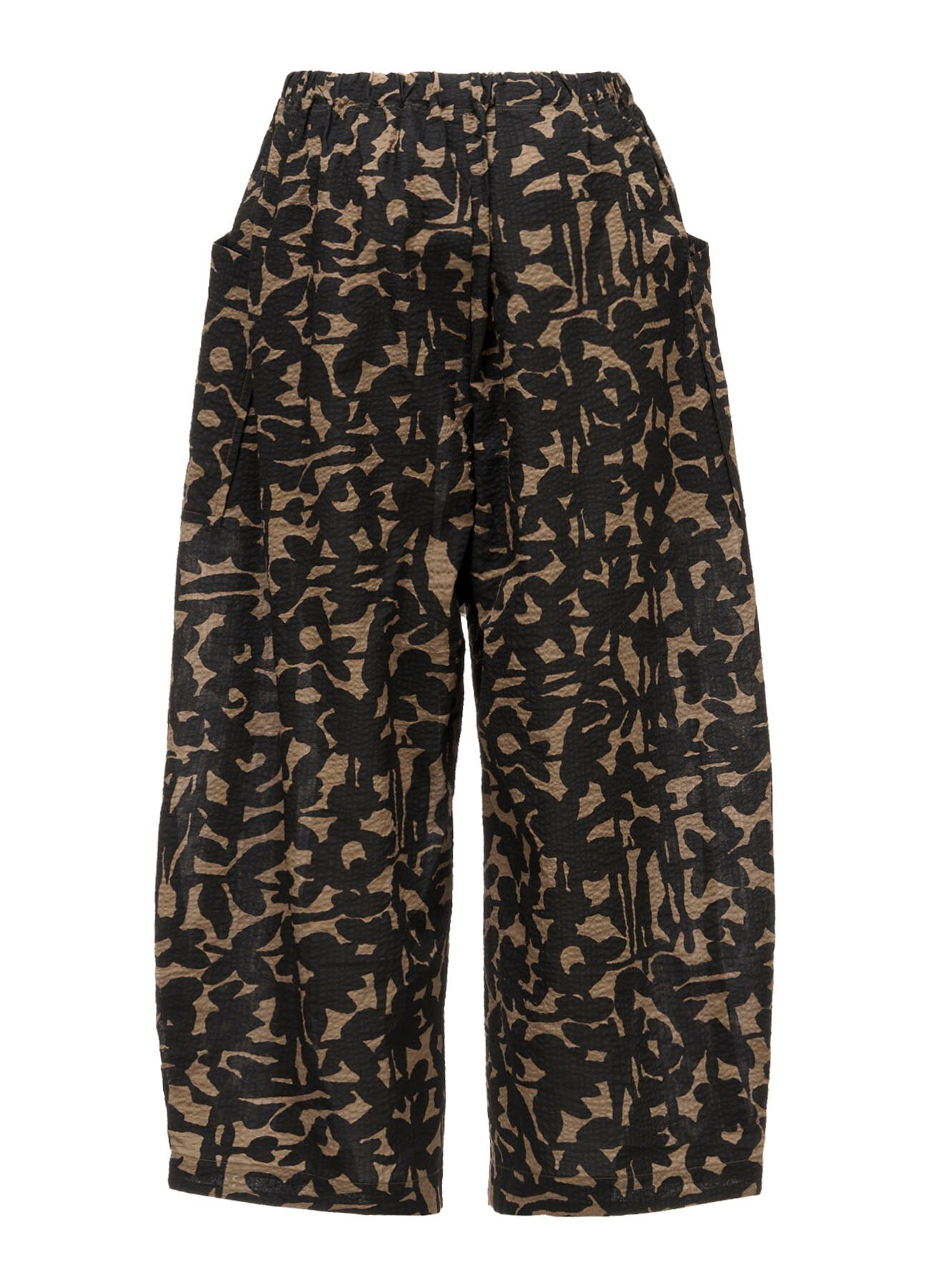 COTTON RIPPLE MOSAIC FLOWER PRINT PANTS