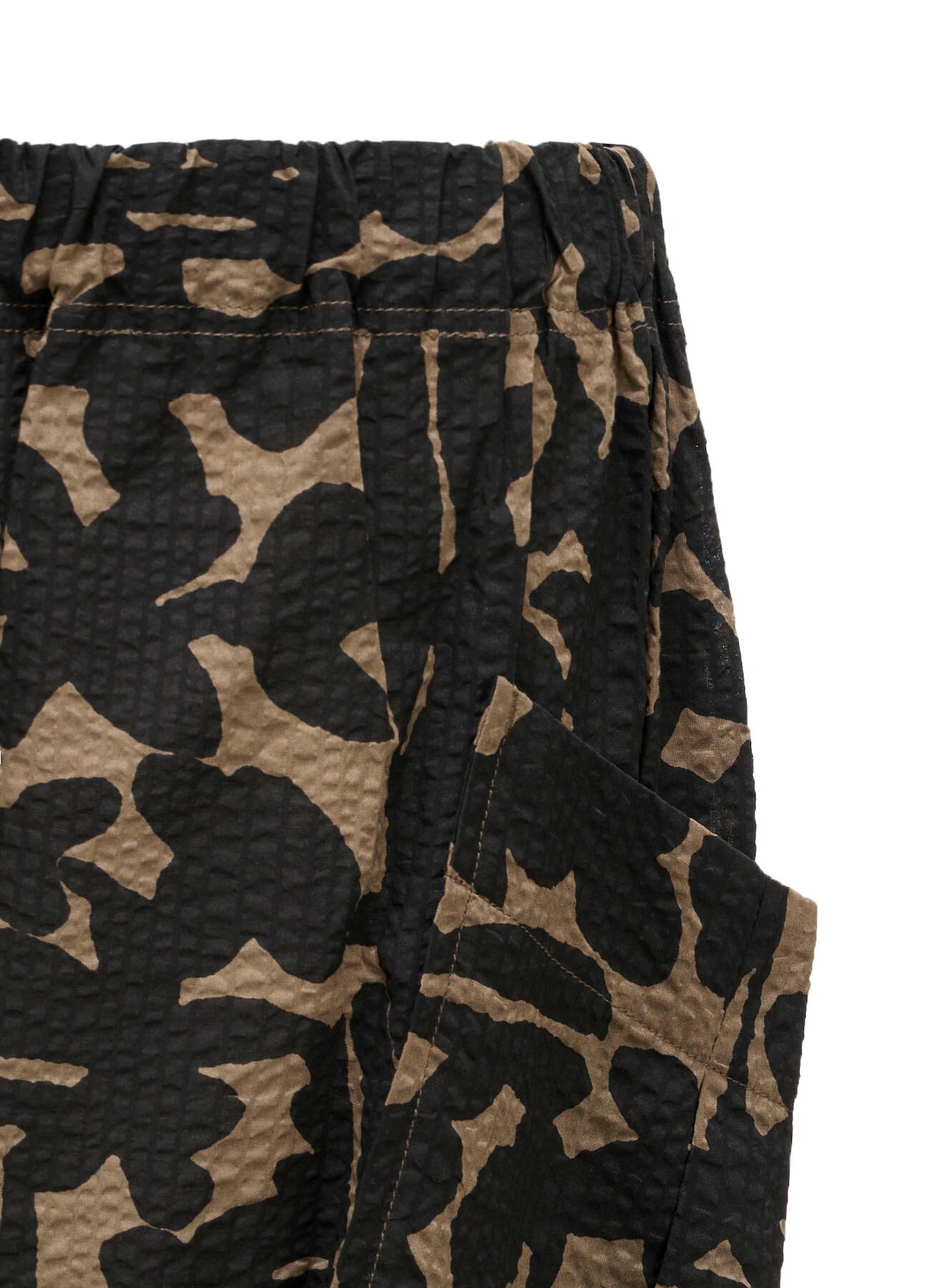 COTTON RIPPLE MOSAIC FLOWER PRINT PANTS