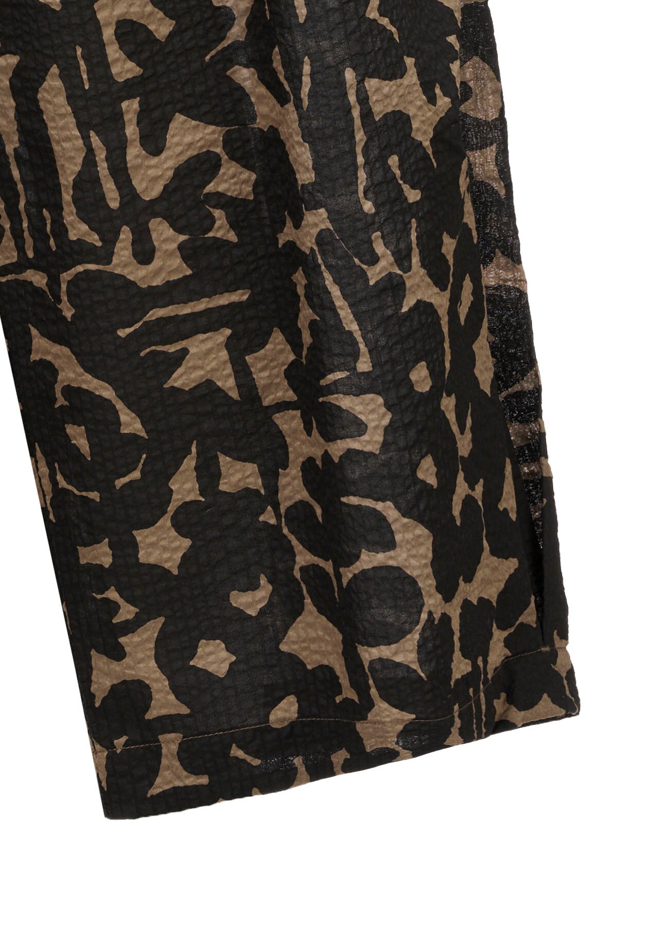 COTTON RIPPLE MOSAIC FLOWER PRINT PANTS