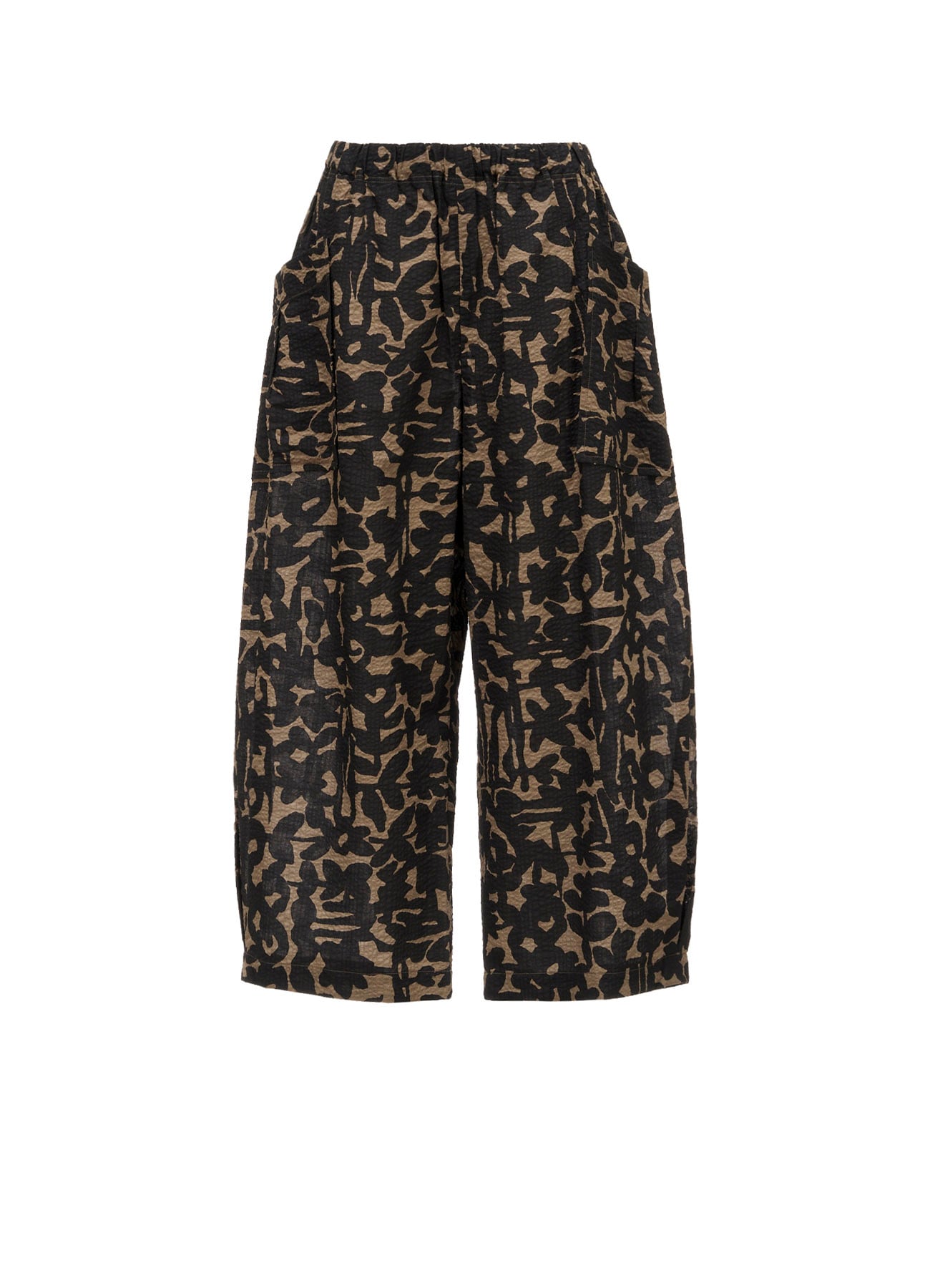 COTTON RIPPLE MOSAIC FLOWER PRINT PANTS