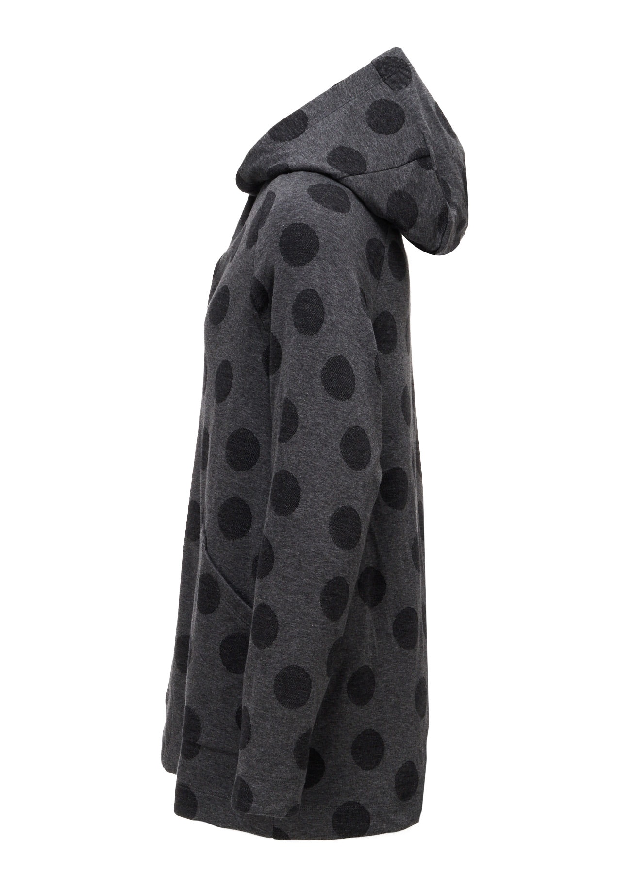 40/30 DUAL-LAYER DOT JACQUARD HOOD CARDIGAN
