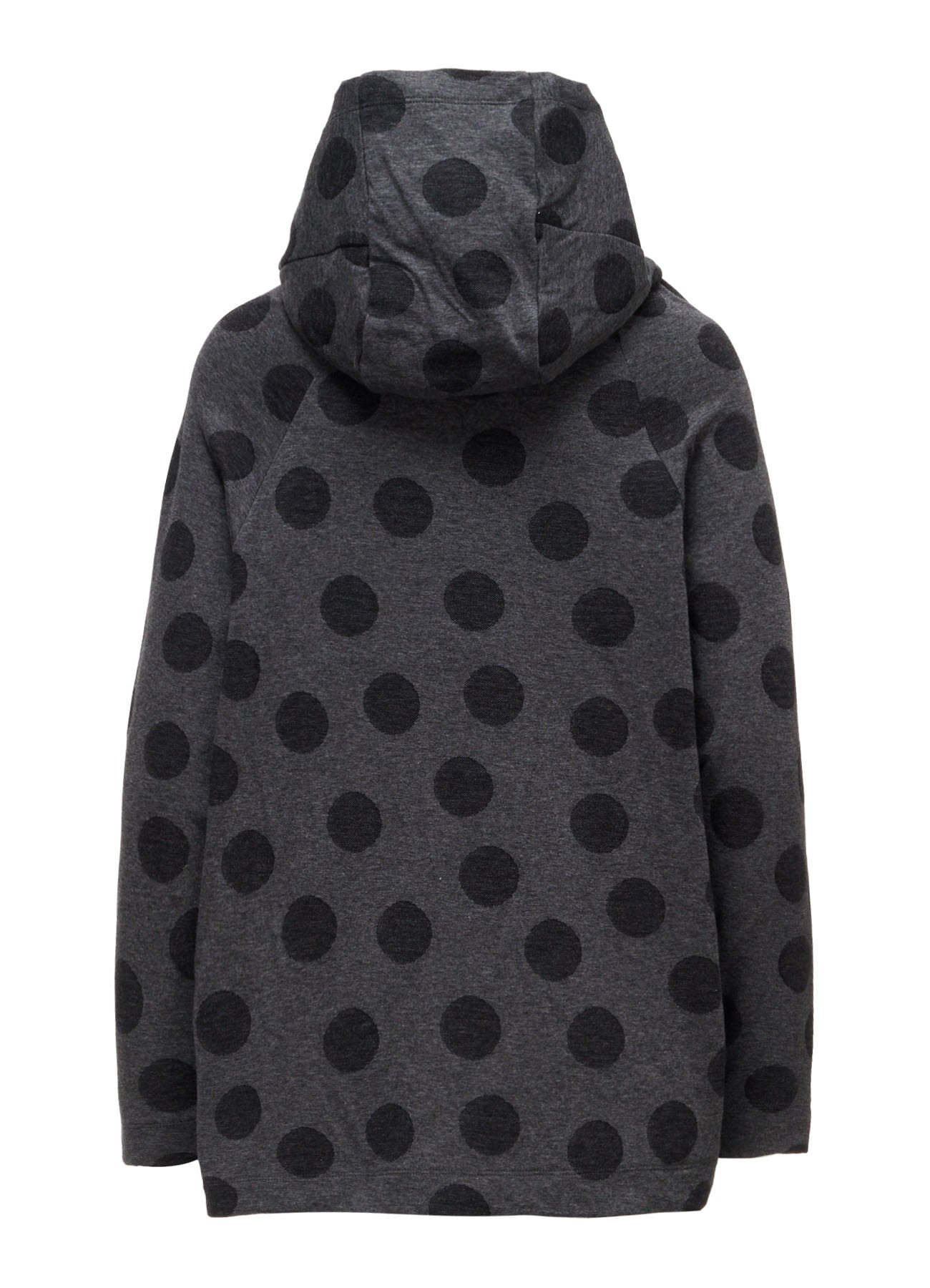 40/30 DUAL-LAYER DOT JACQUARD HOOD CARDIGAN
