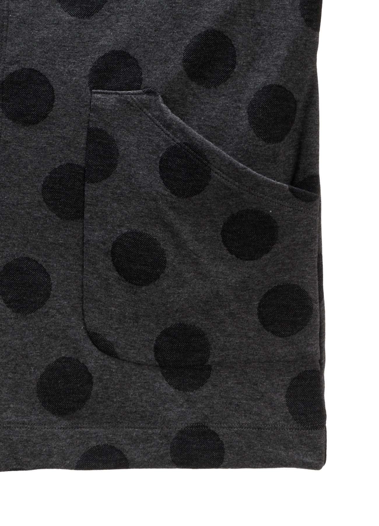 40/30 DUAL-LAYER DOT JACQUARD HOOD CARDIGAN