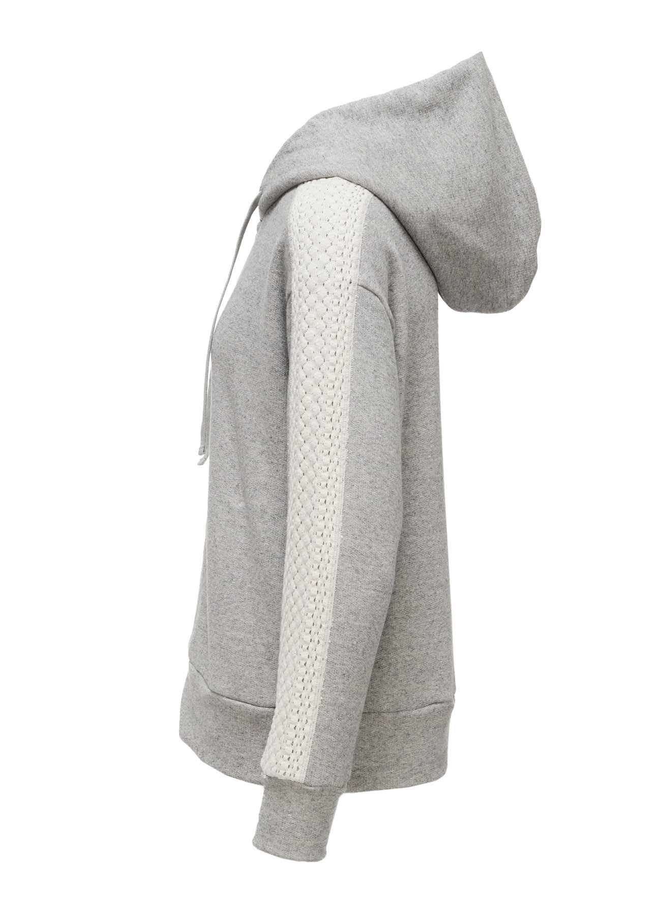 COTTON CELLULOSE FLEECE + LACE HOODIE