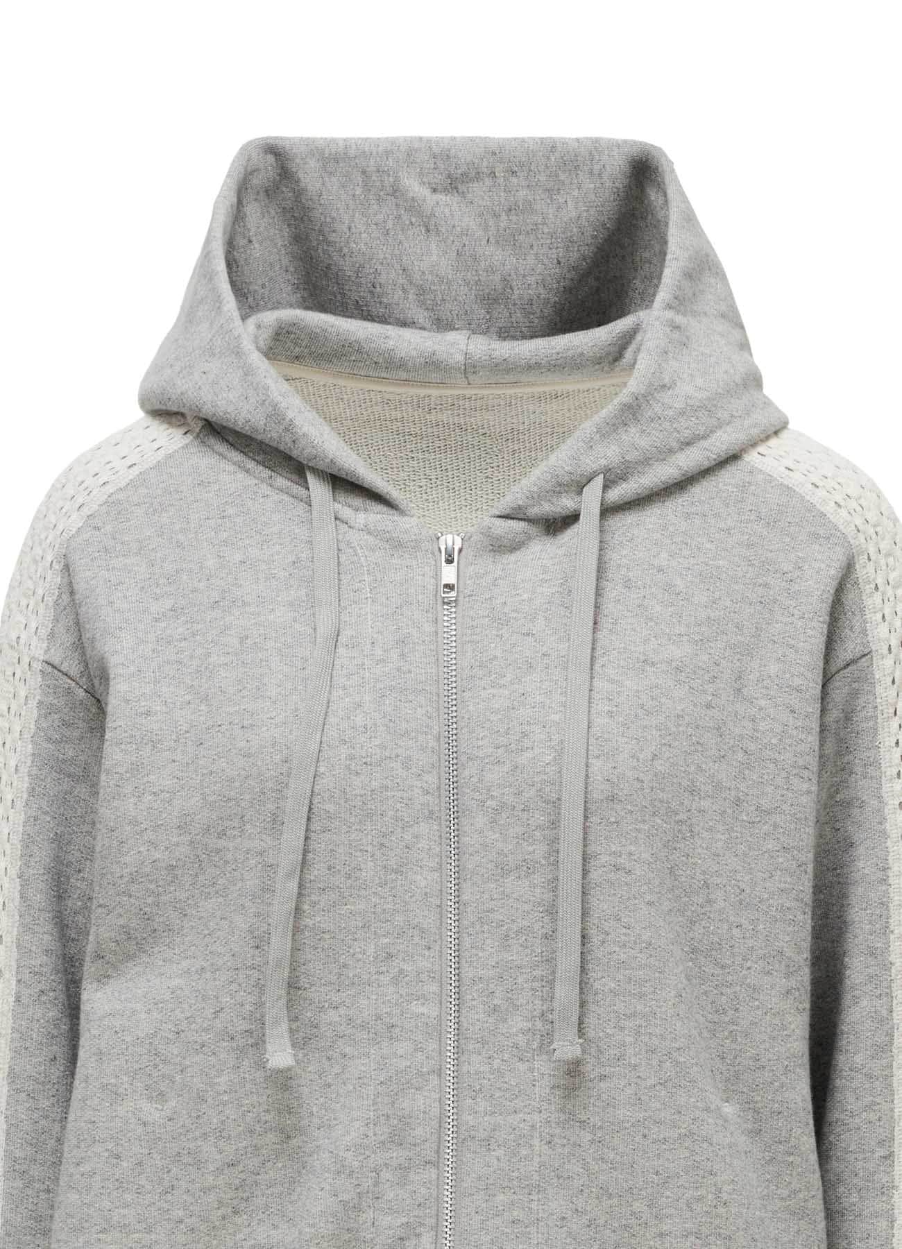 COTTON CELLULOSE FLEECE + LACE HOODIE