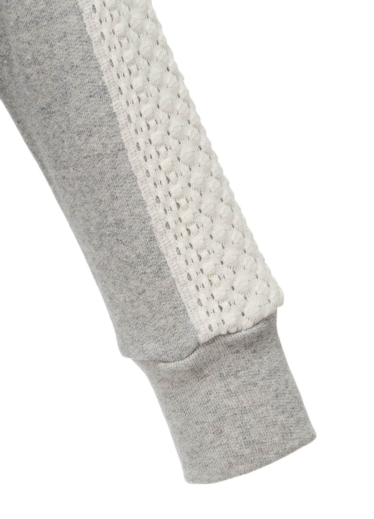 COTTON CELLULOSE FLEECE + LACE HOODIE