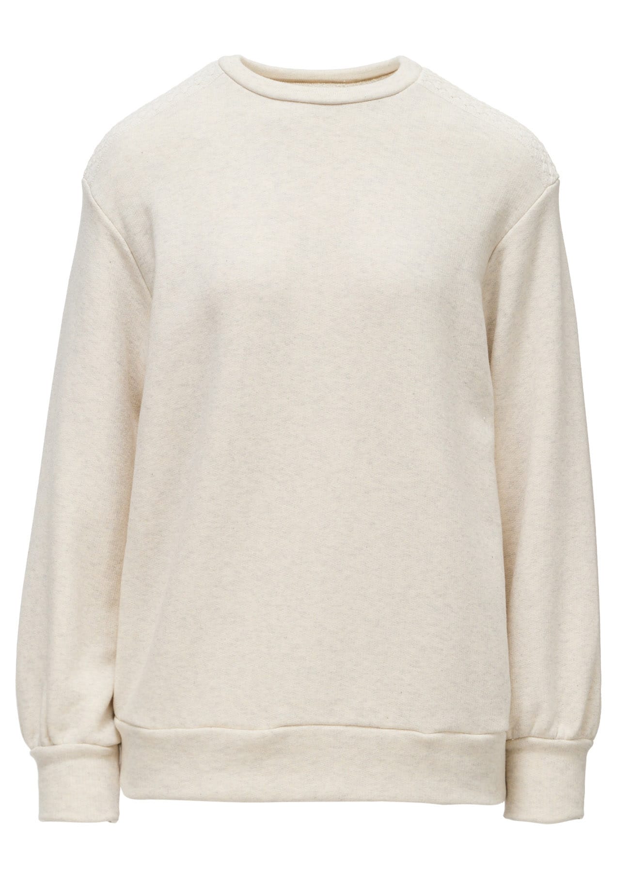 COTTON CELLULOSE FLEECE + LACE PULLOVER