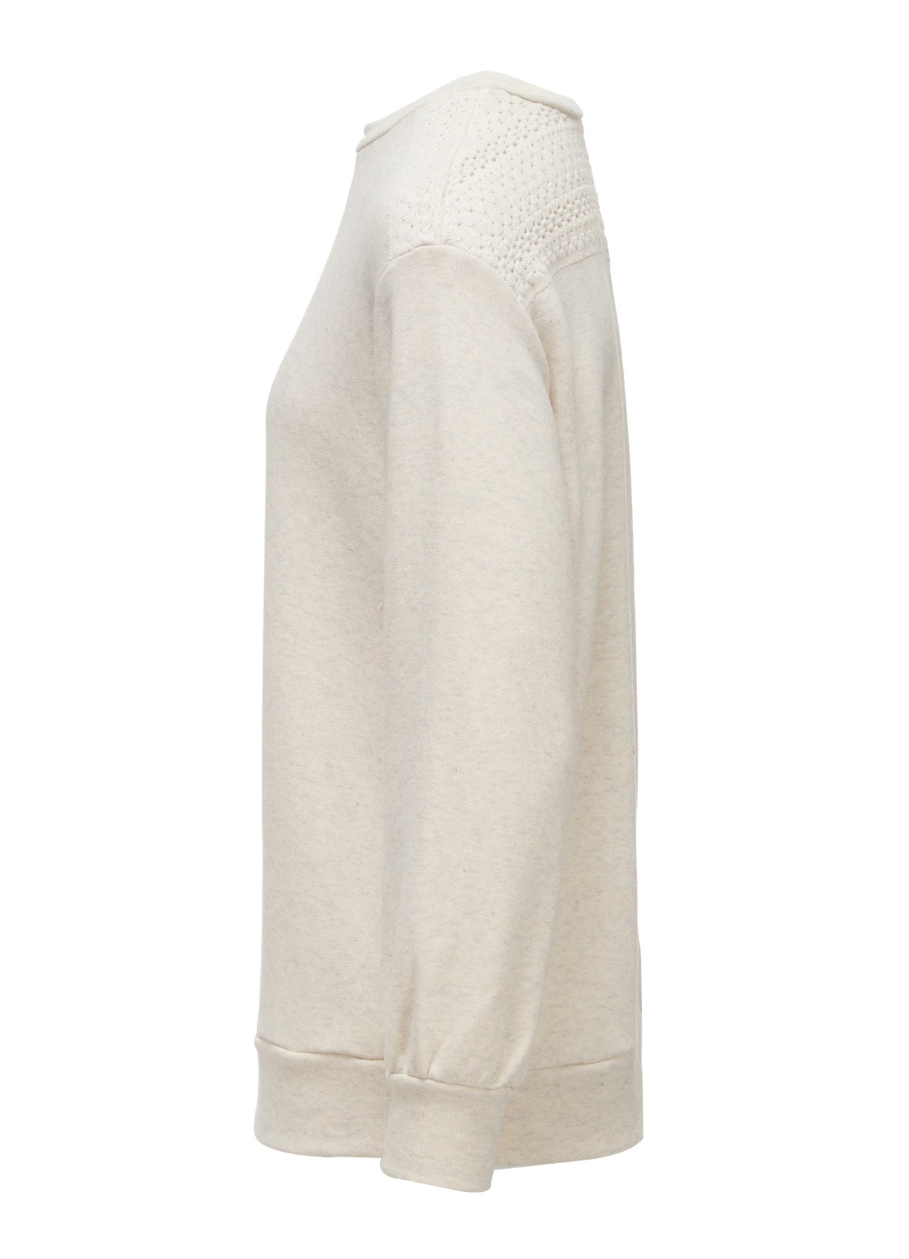 COTTON CELLULOSE FLEECE + LACE PULLOVER
