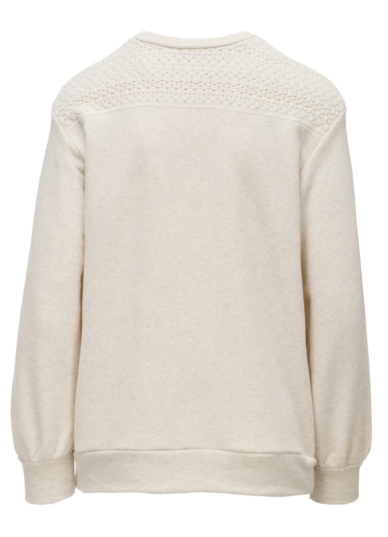 COTTON CELLULOSE FLEECE + LACE PULLOVER