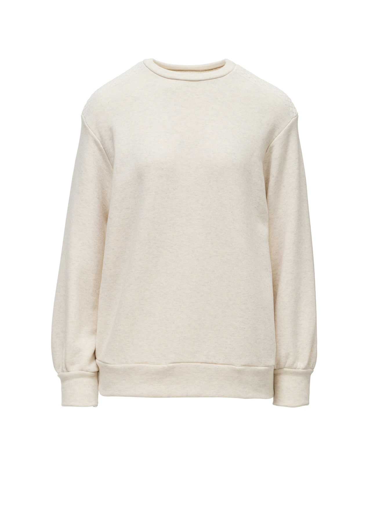 COTTON CELLULOSE FLEECE + LACE PULLOVER