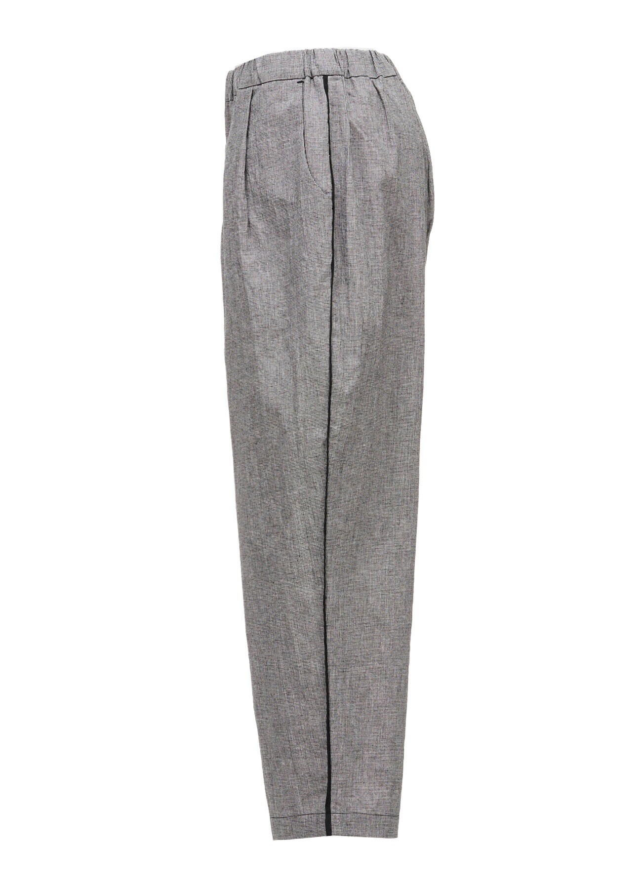 COTTON LINEN WASHER CURVED PANTS