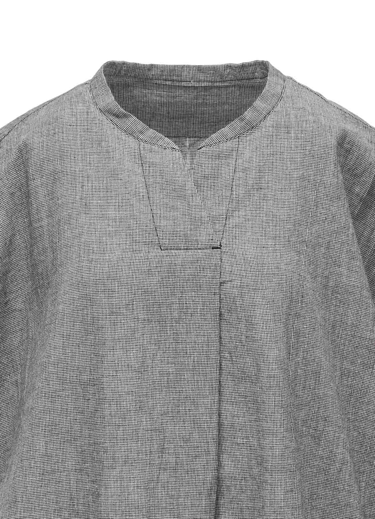 COTTON LINEN WASHER SLIT NECK ONE PIECE