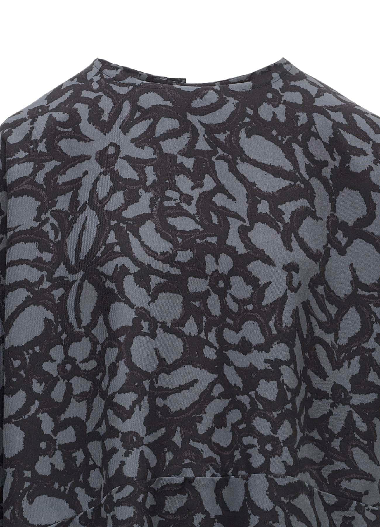 POLYESTER VIELLA FLOWER PRINT ASYMMETRIC PULLOVER