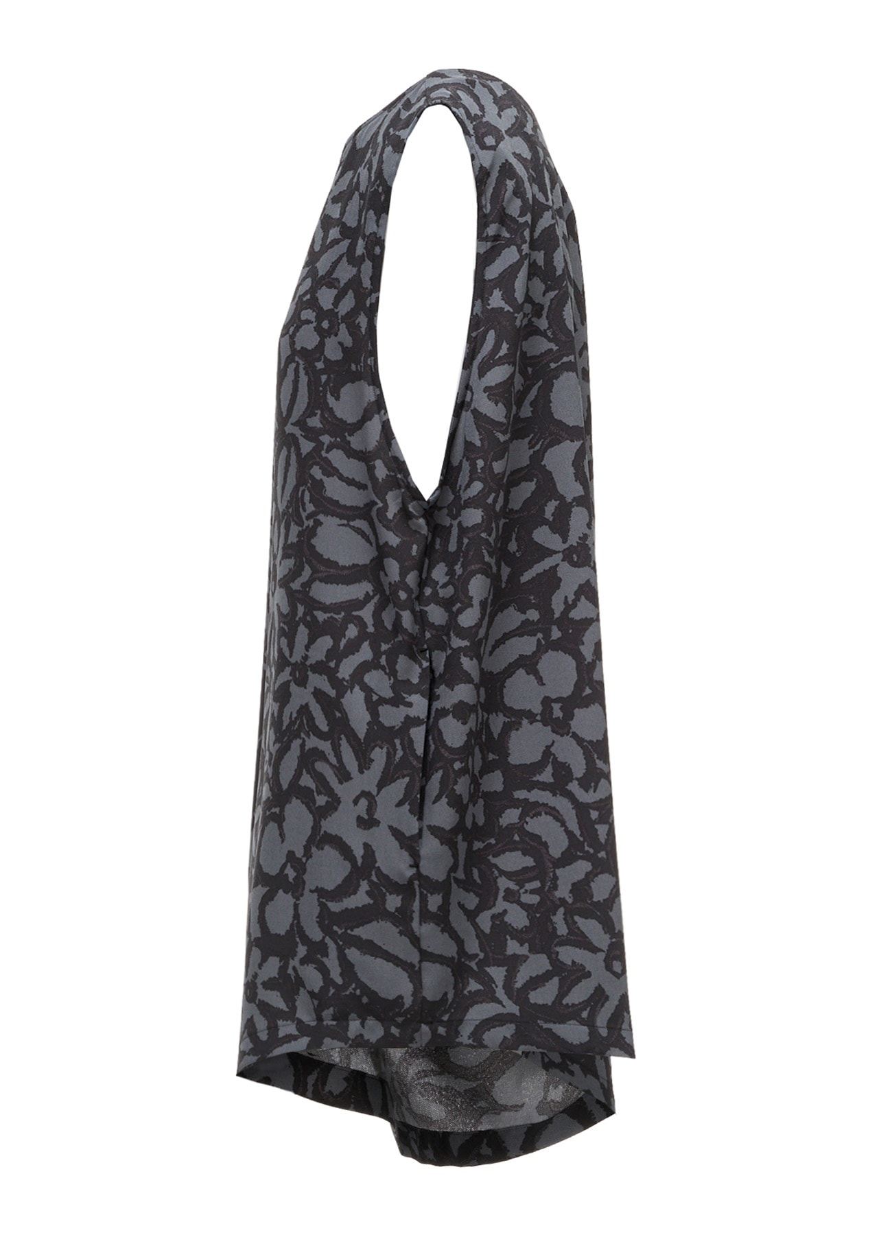 POLYESTER VIELLA FLOWER PRINT ASYMMETRIC HEM VEST