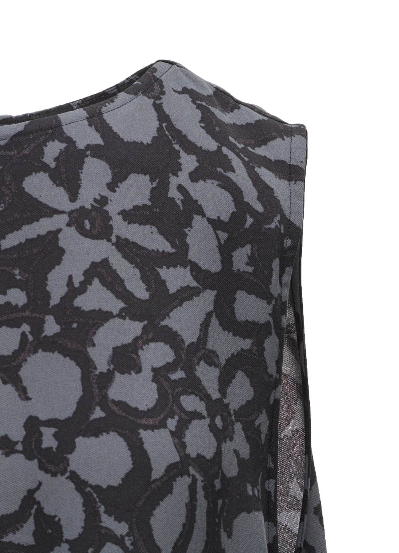 POLYESTER VIELLA FLOWER PRINT ASYMMETRIC HEM VEST