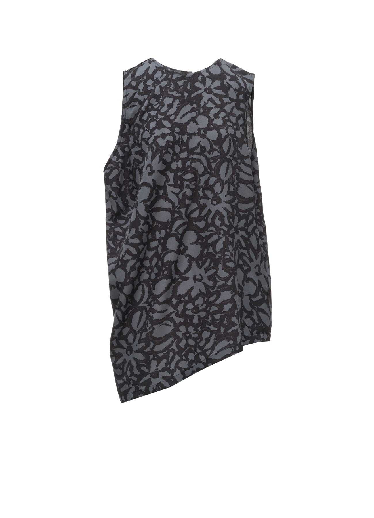 POLYESTER VIELLA FLOWER PRINT ASYMMETRIC HEM VEST